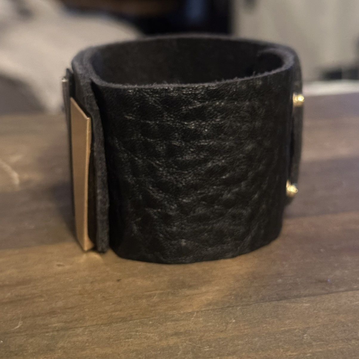 Other Wide black leather bracelet Size ONE SIZE - 6 Thumbnail