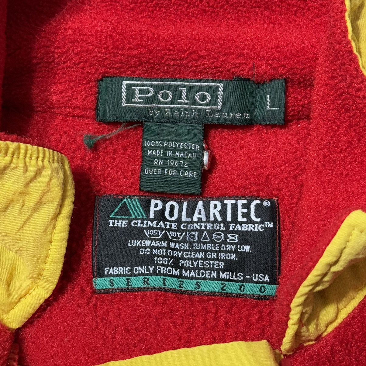 Polo Ralph Lauren 90s Polo Ralph Lauren Red USA Fleece Quarter Zip Sweatshirt Size L / US 10 / IT 46 - 8 Thumbnail