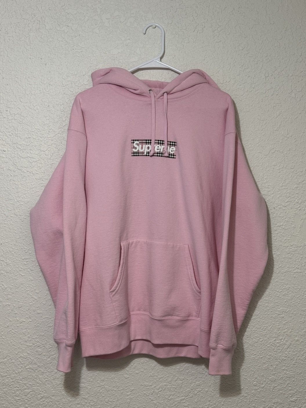 image of Burberry Box Logo Hoodie in Pink, Men's (Size Medium)