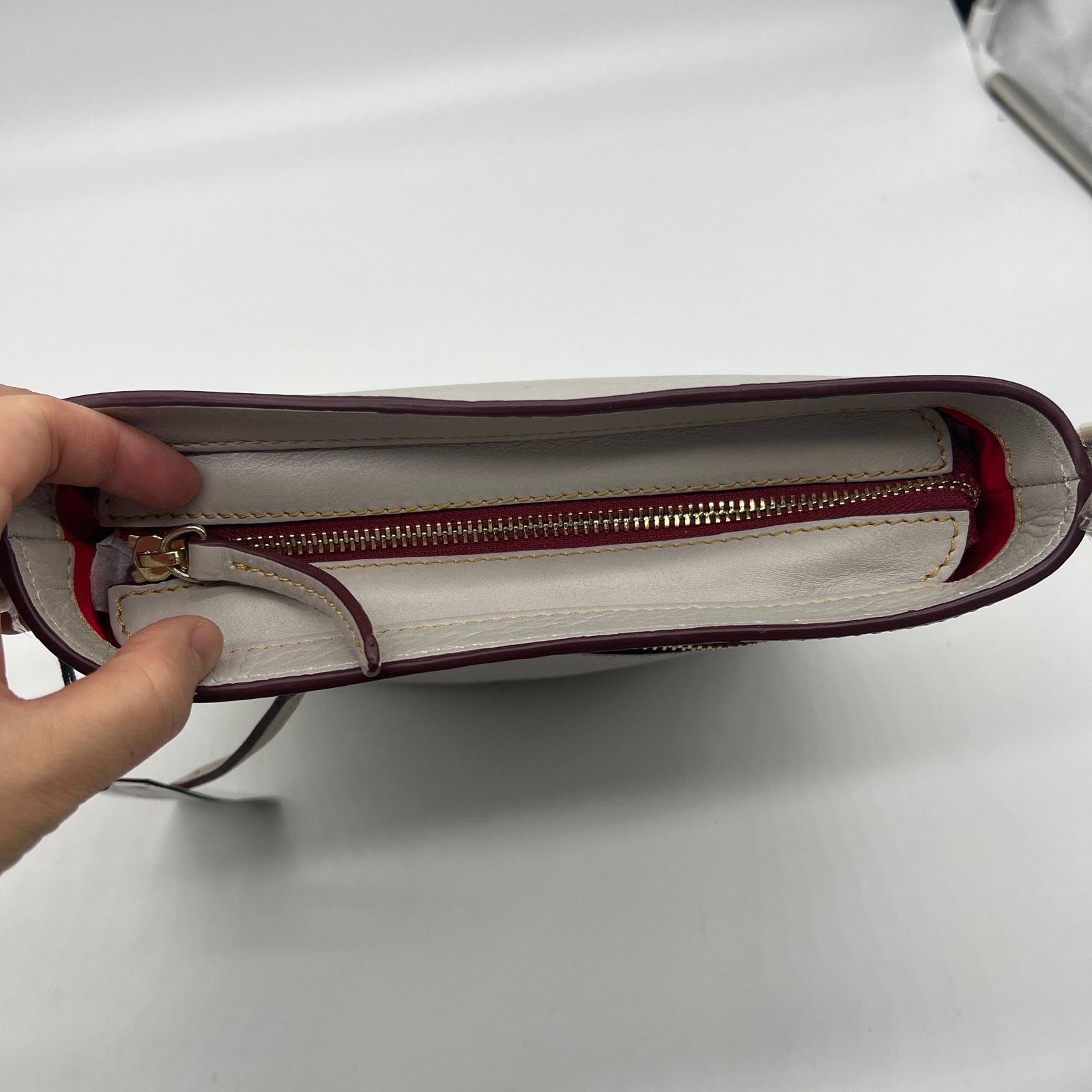 Dooney & Bourke Dooney & Bourke Florentine Zip Crossbody Handbags Ecru Size ONE SIZE - 4 Thumbnail