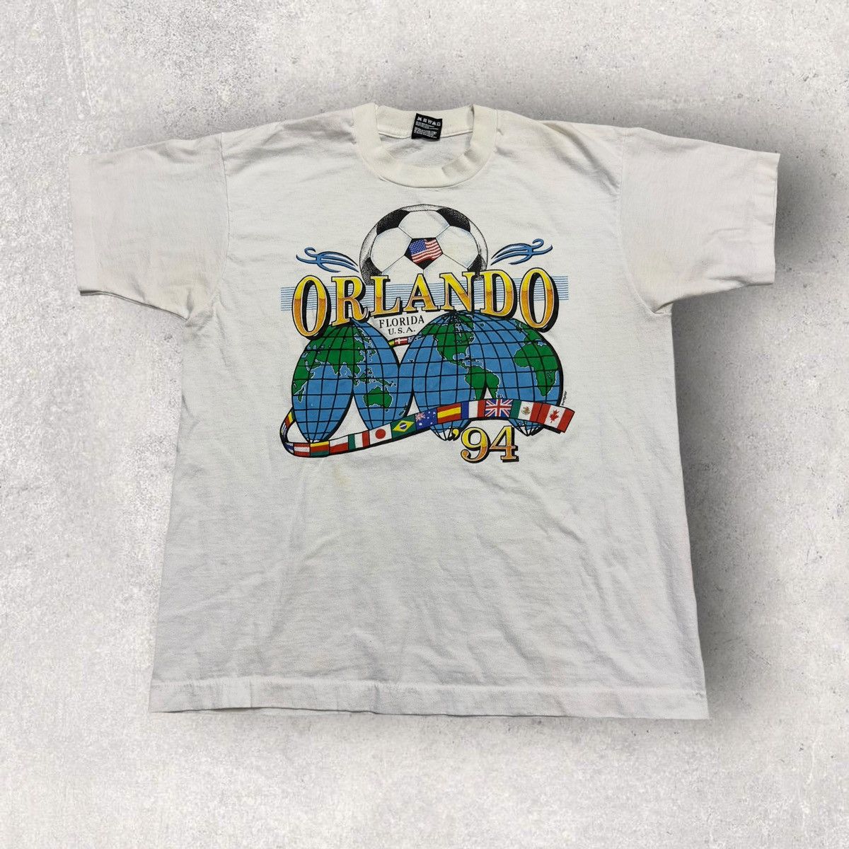 image of Vintage 1994 Fifa World Cup Usa Orlando Tee in White, Men's (Size Large)