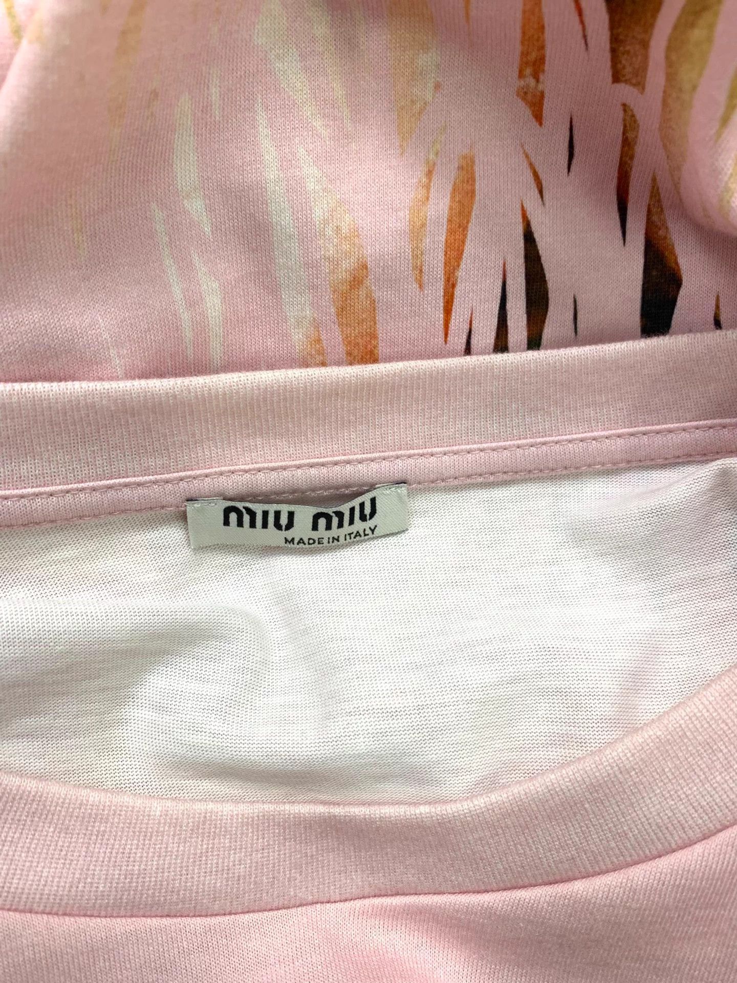 Miu Miu MIU MIU Pink Letter Print Short Sleeve Tee Size XL / US 12-14 / IT 48-50 - 3 Thumbnail