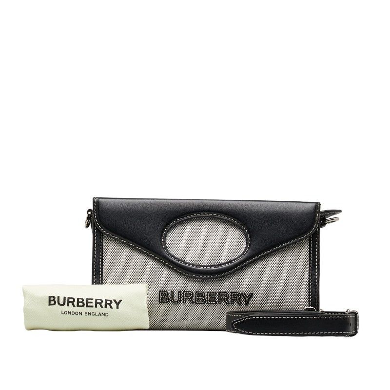 Burberry Burberry Burberry Logo Horseferry 2WAY Handbag Cotton Canvas Leather Canvas Handbag in Very Good Condition Size ONE SIZE - 1 Thumbnail