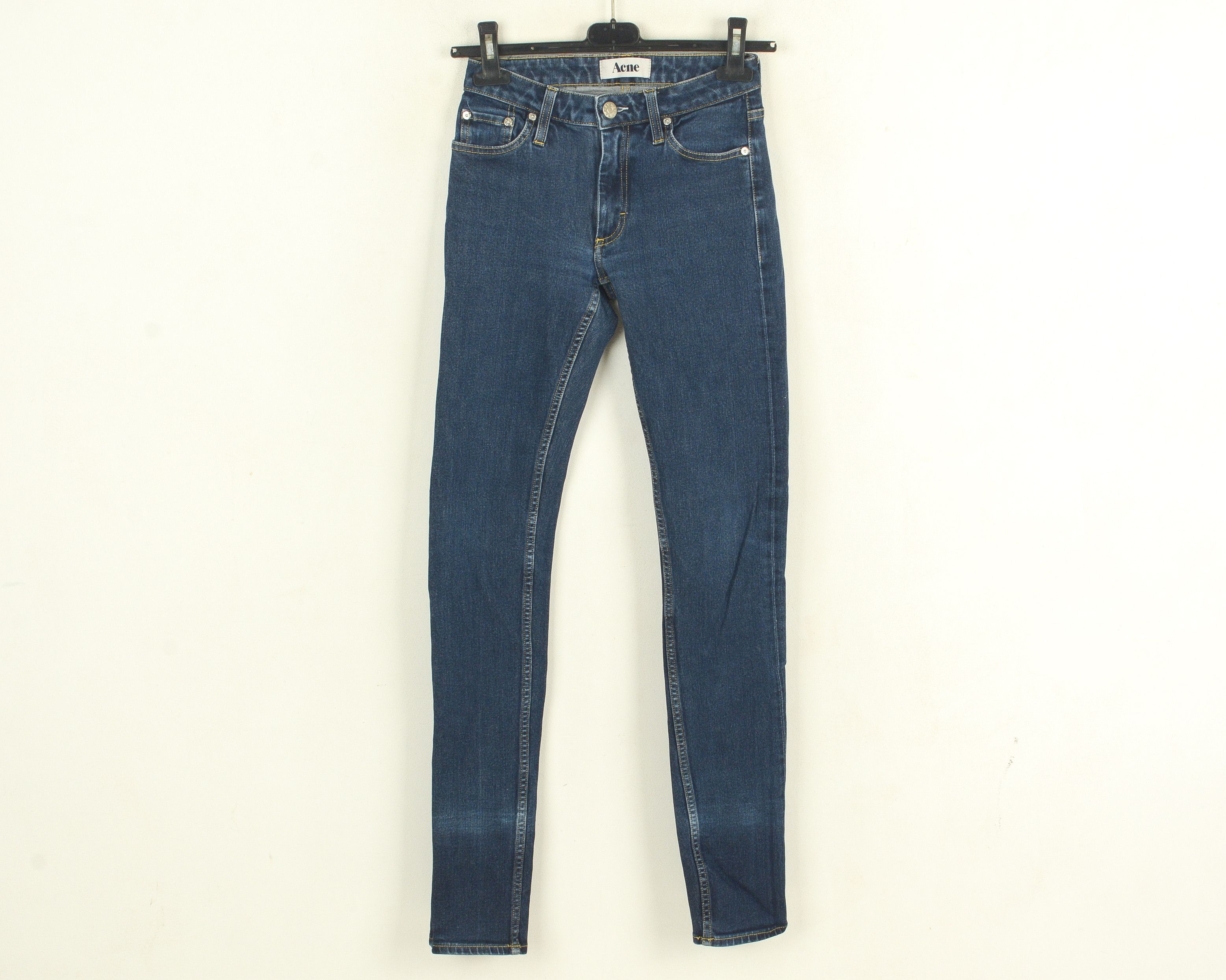 Acne Studios FLEX S Jeans Women W25 L32 Slim Denim Blue Stretch Skinny Size 25" / US 0 / IT 36 - 1 Thumbnail