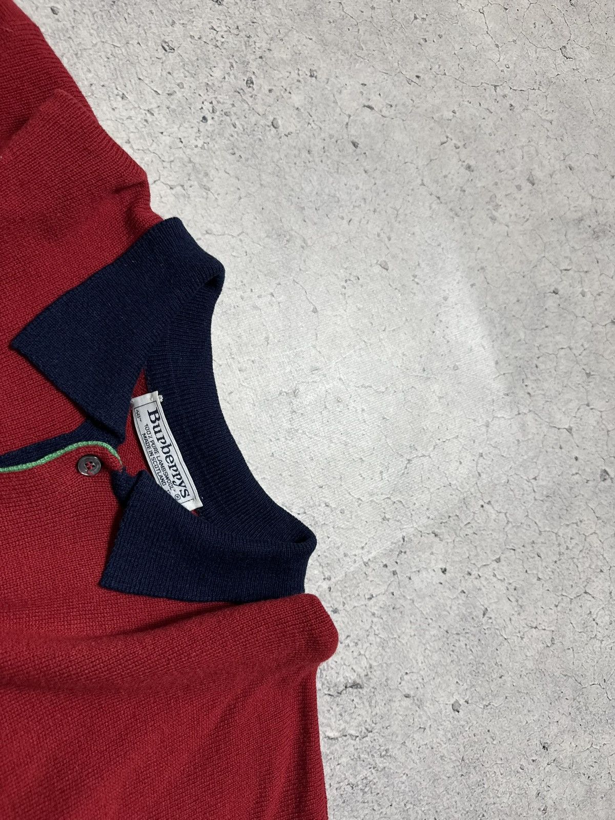 Burberry Burberrys Golf Vintage 90’s Polo Long Sleeve Sweater Wool Size US L / EU 52-54 / 3 - 6 Thumbnail
