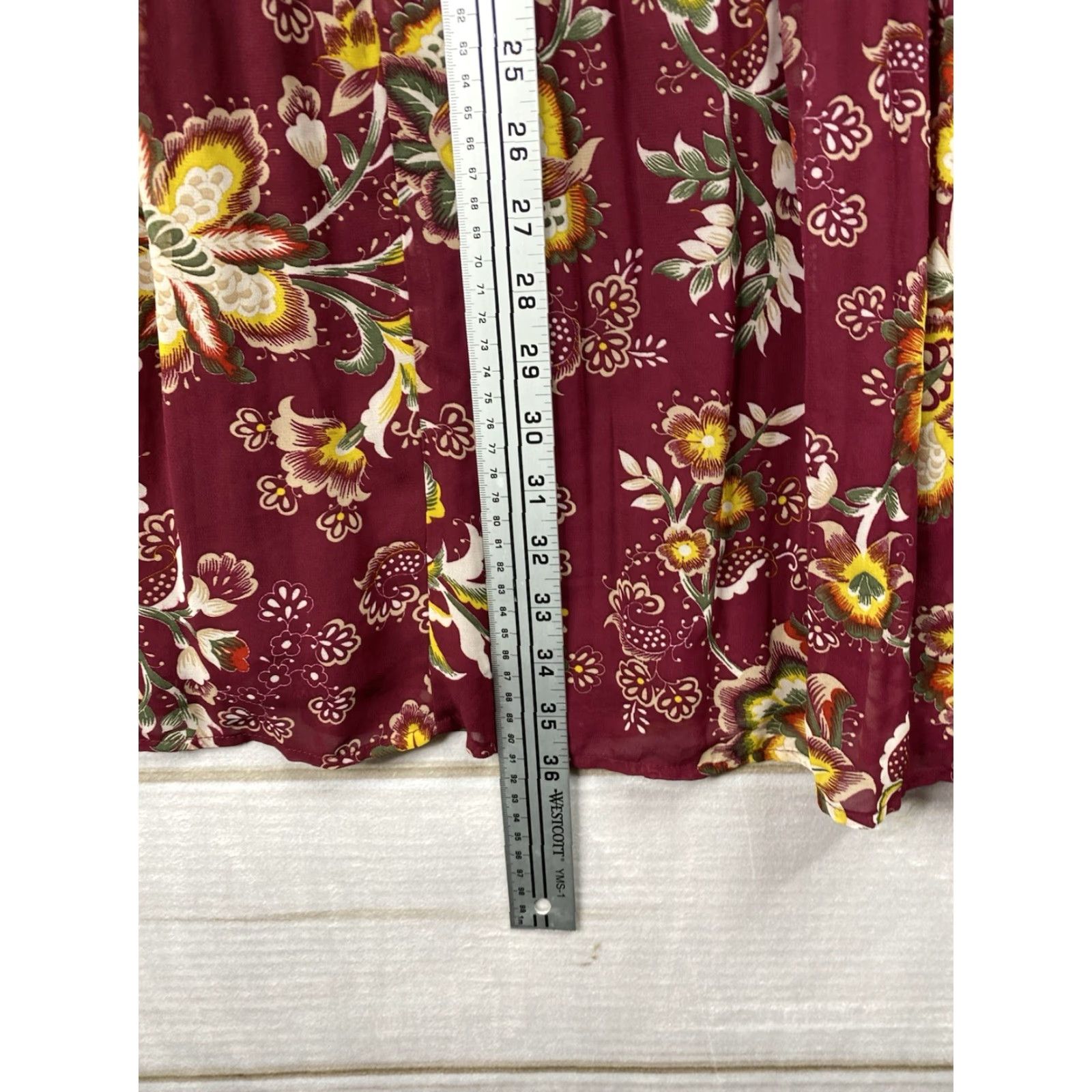 Vintage VINTAGE Time & Tru Dress XL 16/18 Burgundy Keyhole Floral Boho Hippie Lightweight Flowy Size XL / US 12-14 / IT 48-50 - 7 Thumbnail