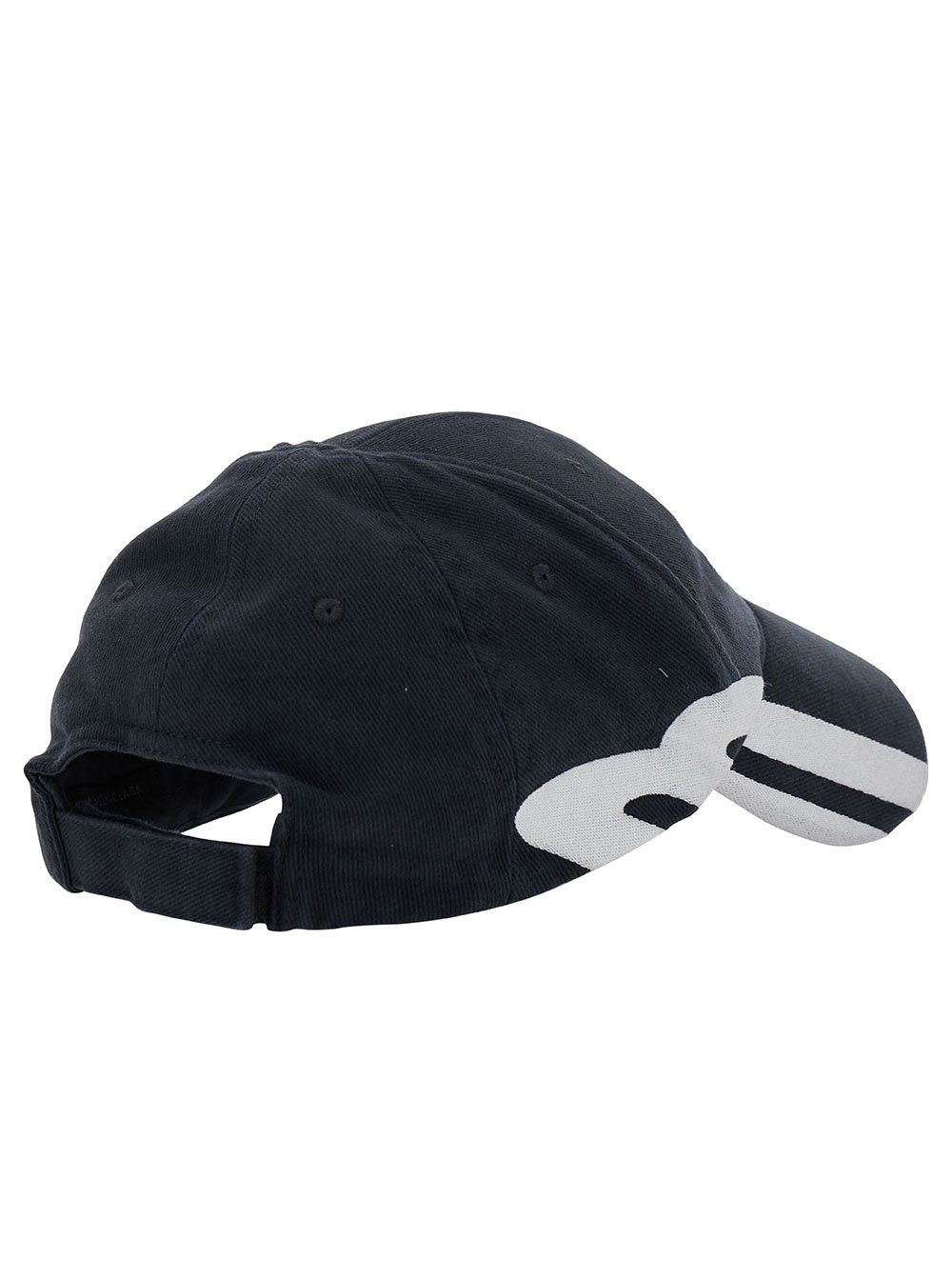 image of Balenciaga Logo Cotton Cap Size M in Black, Men's