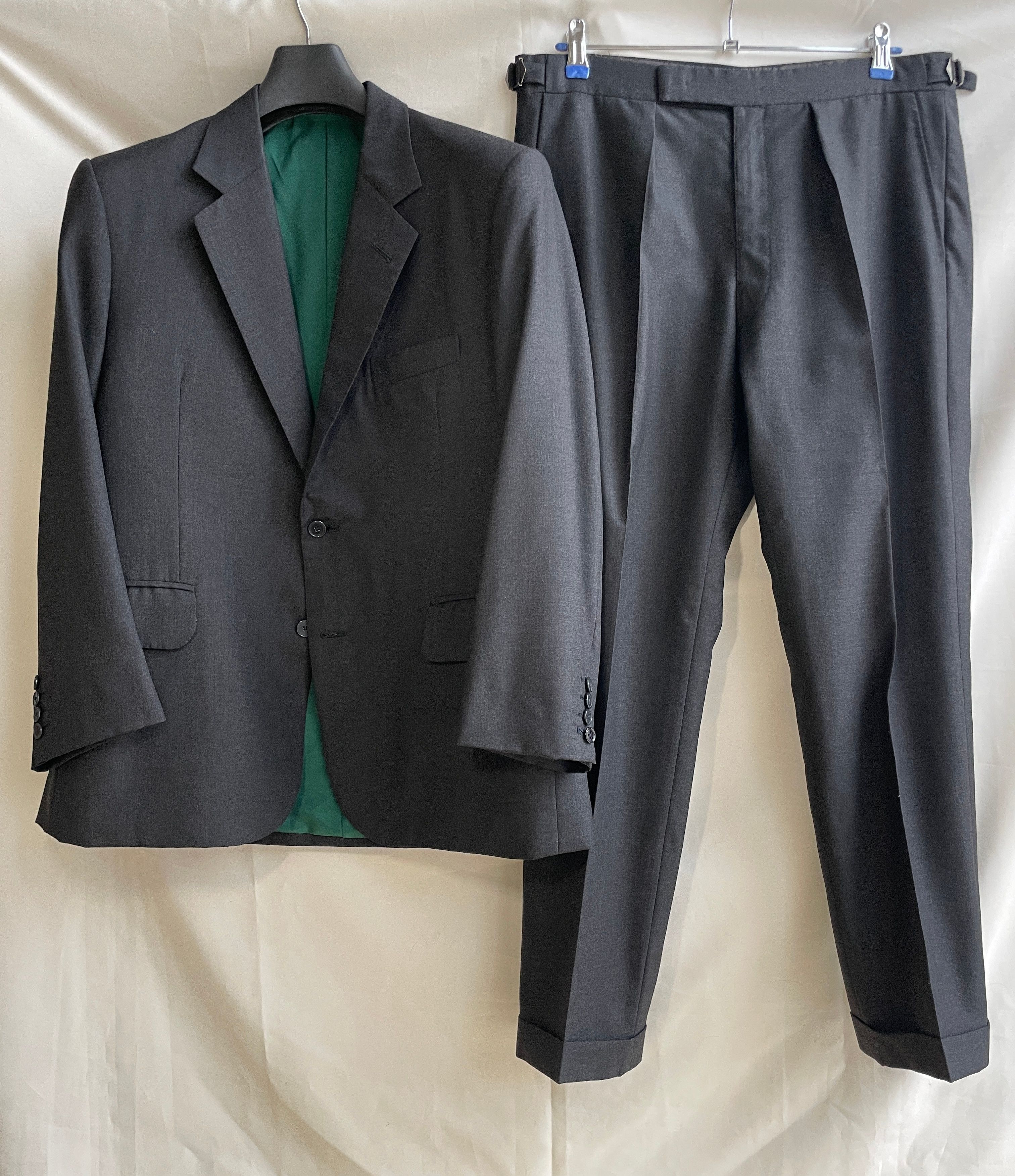 Couch & Hoskin Vintage Bespoke Charcoal Gray Wool Suit