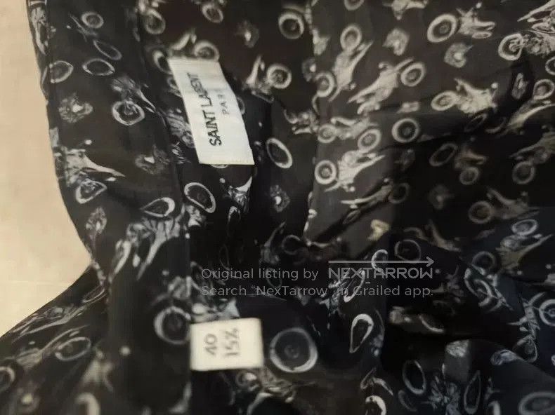 Saint Laurent Paris SLP Saint Laurent Silk Moto Shirt. Size US S / EU 44-46 / 1 - 2 Thumbnail