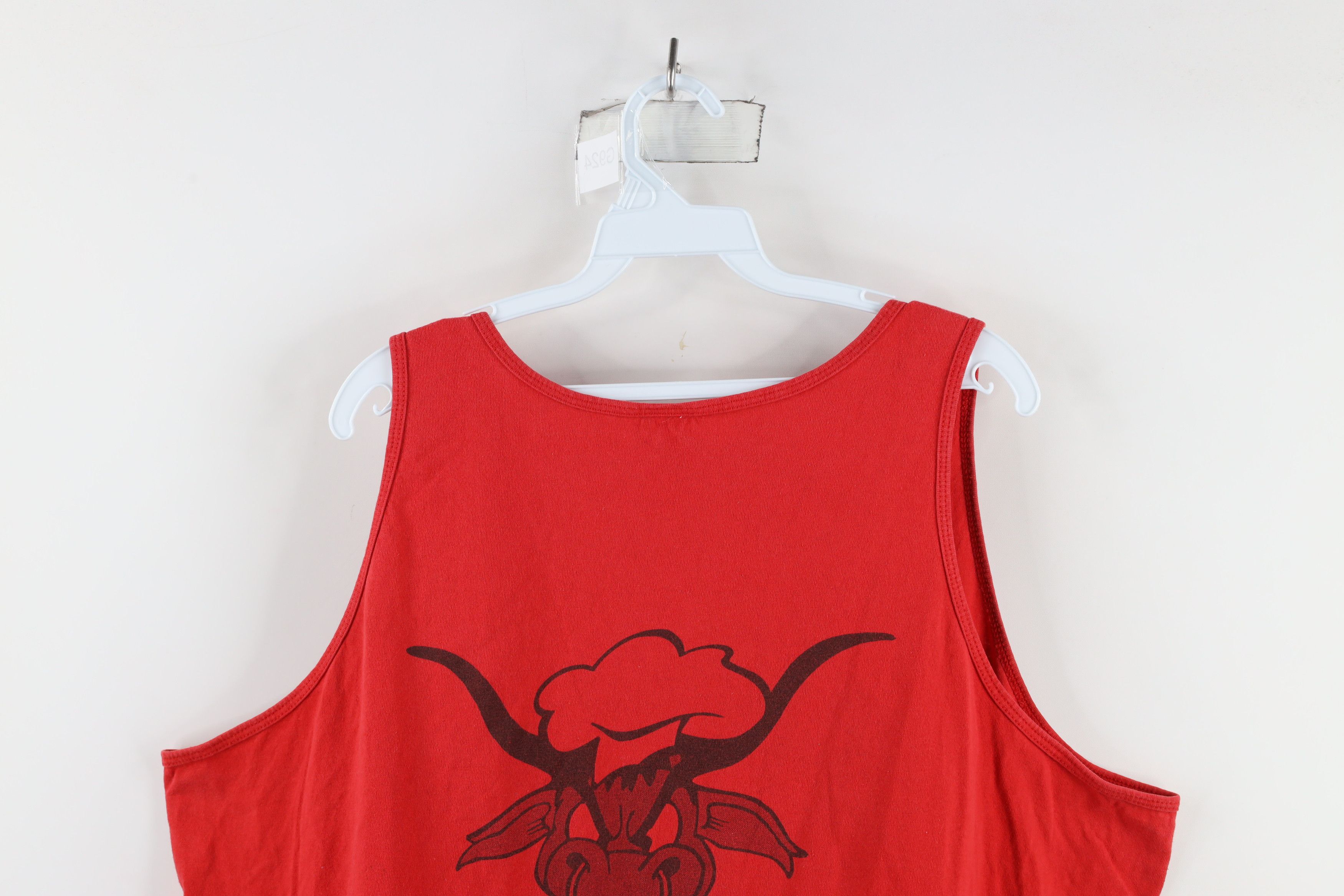 Vintage Vintage 90s Out Got Meat Beef Tank Top T-Shirt Red Cotton Size US XXL / EU 58 / 5 - 9 Thumbnail
