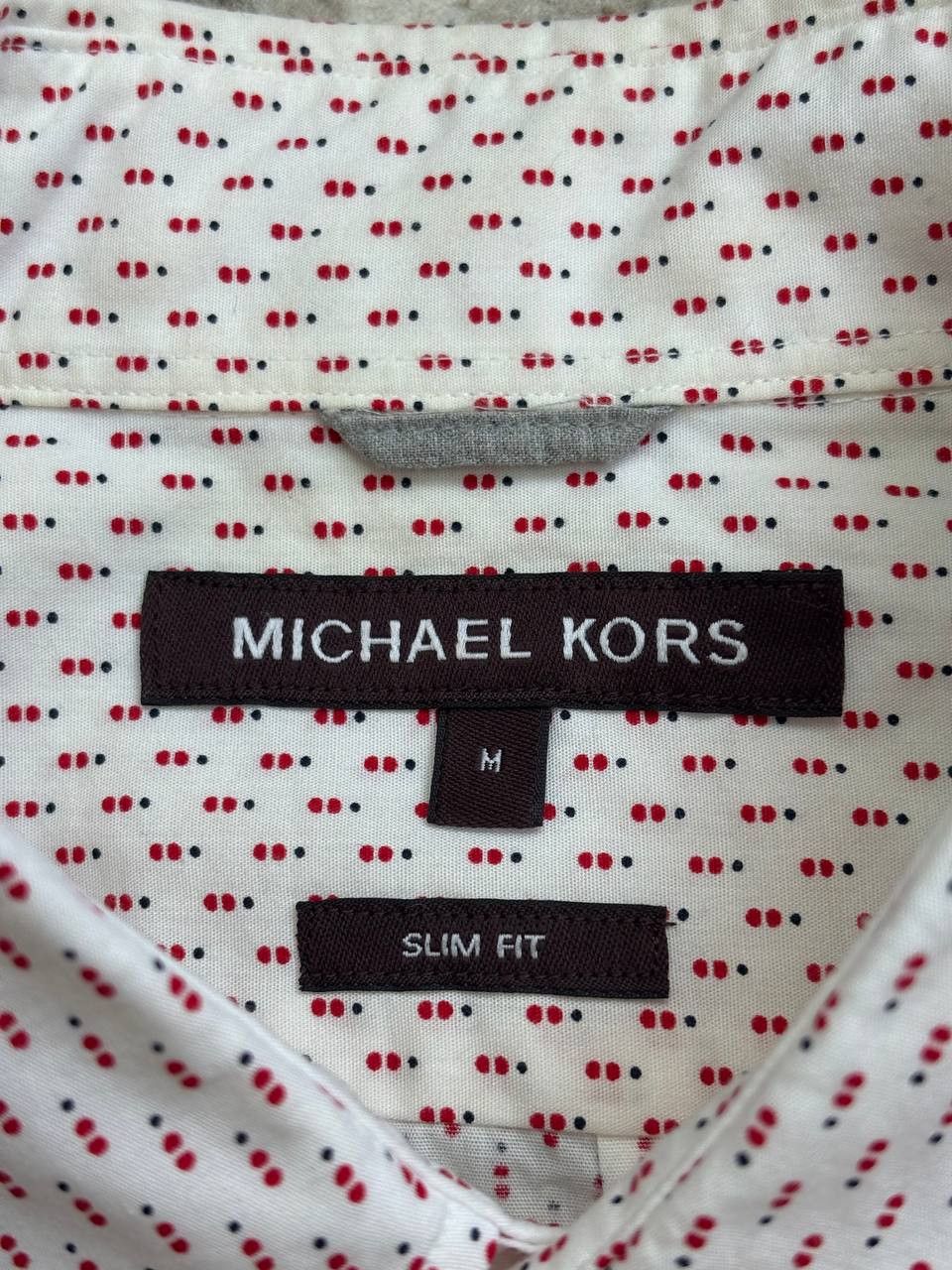 Michael Kors Michael Kors Slim Fit Shirt / Red Micro Pattern / Size M Size US M / EU 48-50 / 2 - 9 Thumbnail