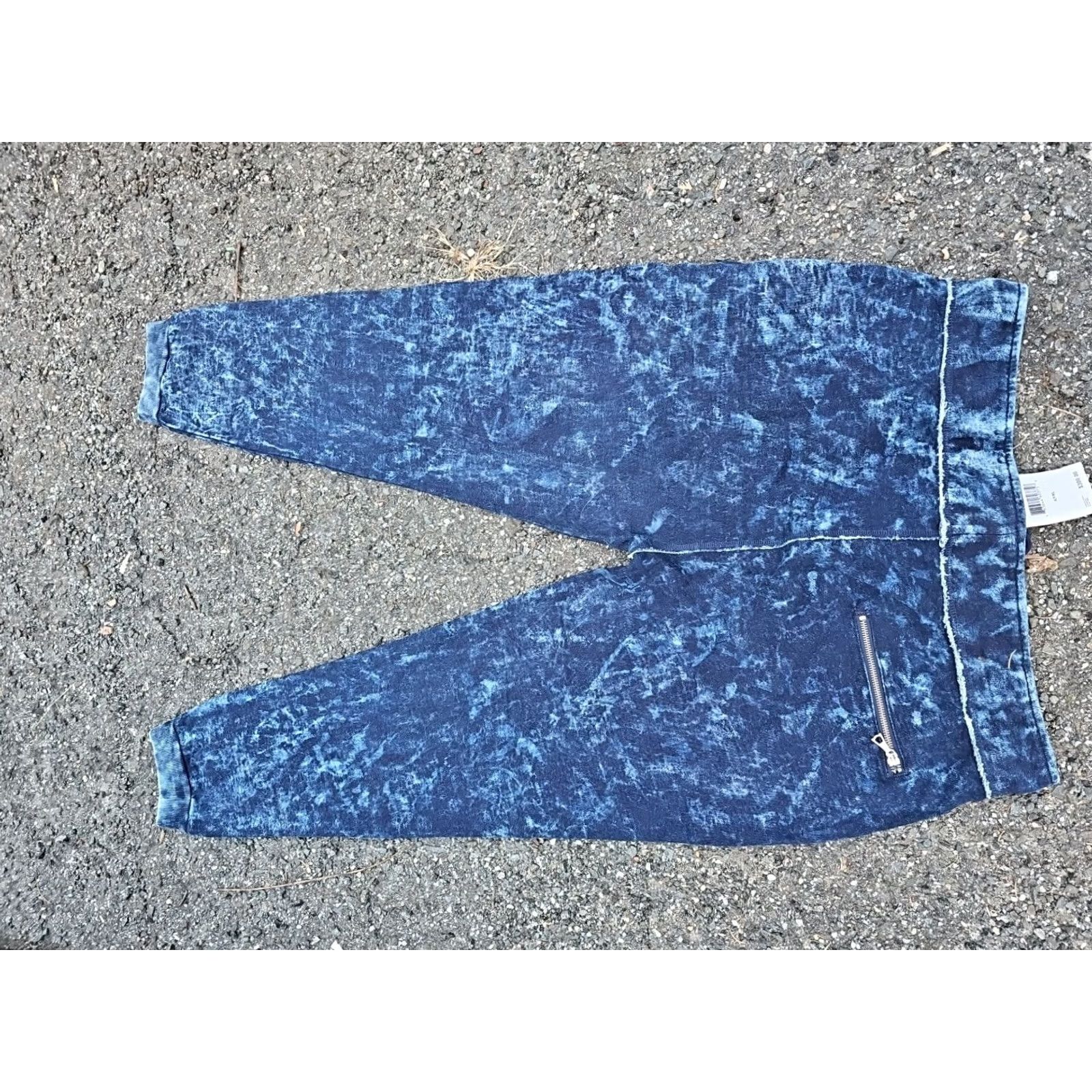 Prps PRPS Goods & Co Men Jogger Pants 3XL Blue Indigo High Rise Knit Drawstring Pockets Jeans Style 38x30.5 Regular Fit Size US 39 - 4 Thumbnail