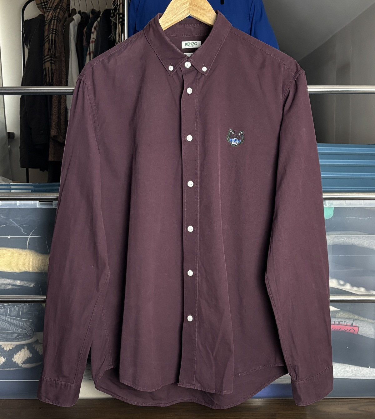 Kenzo Kenzo Tiger Logo Button Up Shirt Size US L / EU 52-54 / 3 - 1 Thumbnail