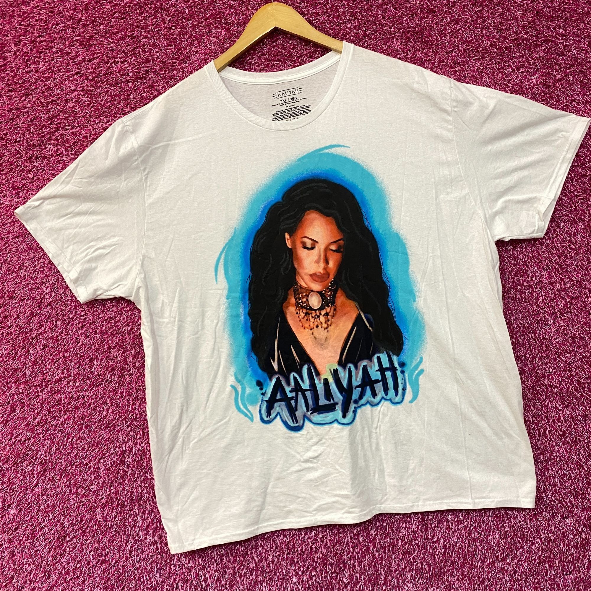 Rap Tees Aaliyah Airbrush Queen of Urban Pop Self-titled Album T-Shir Size US XXL / EU 58 / 5 - 3 Thumbnail