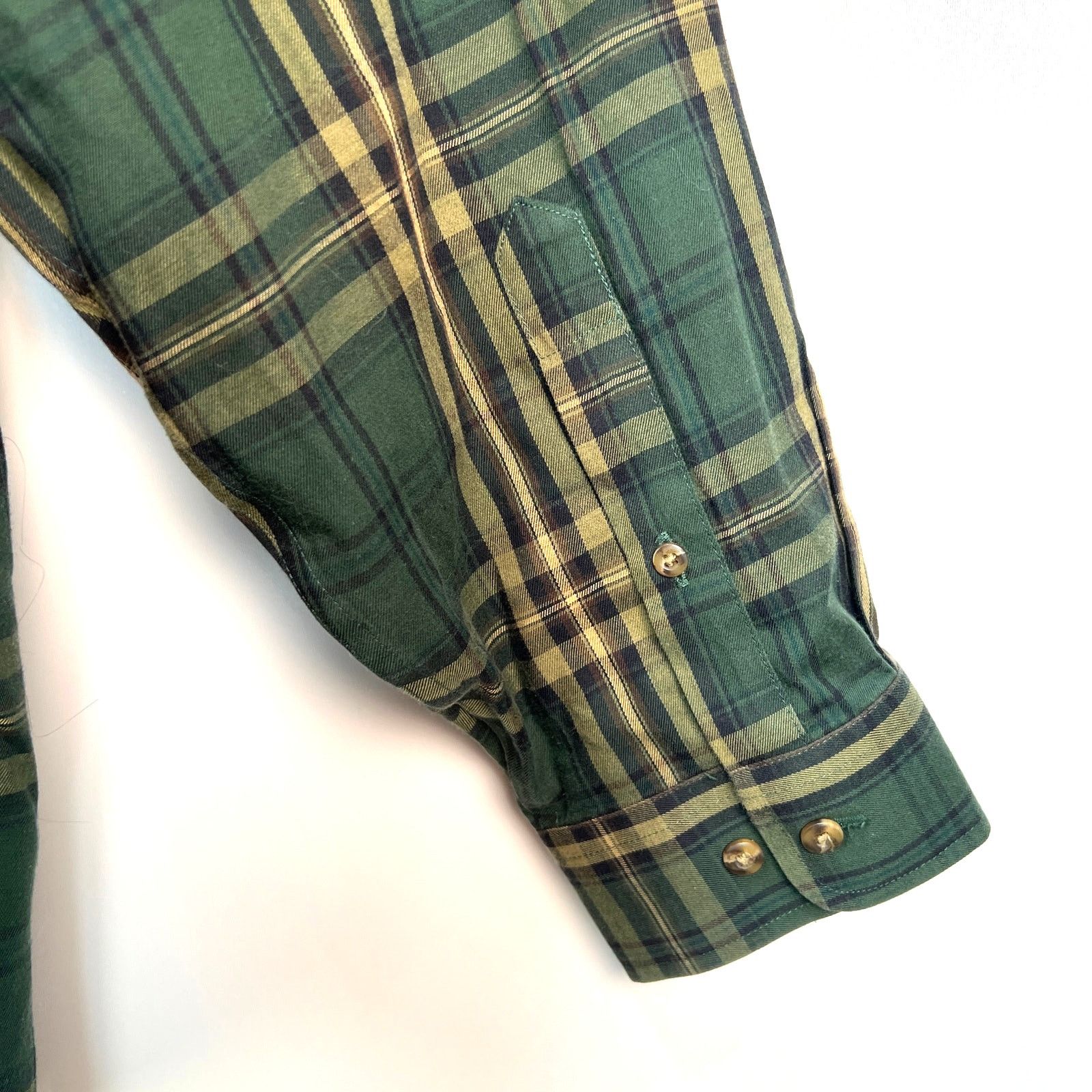L.L. Bean L.L. Bean Green Plaid Button Down Shirt Cotton Merino Wool Size US XL / EU 56 / 4 - 5 Thumbnail