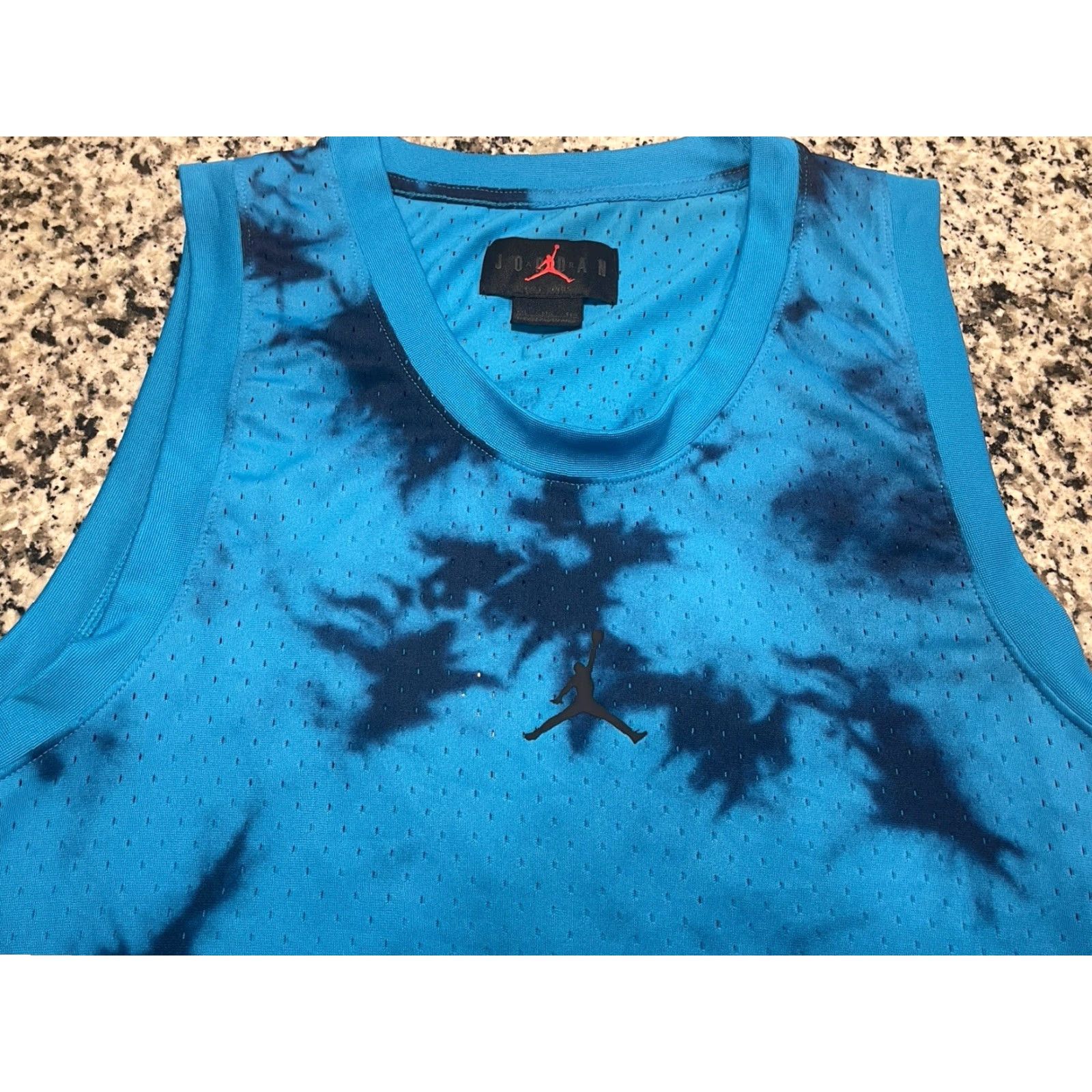Jordan Brand Jordan Tie Dye Dri Fit Jersey Mens 2XL Blue Size US XXL / EU 58 / 5 - 4 Thumbnail