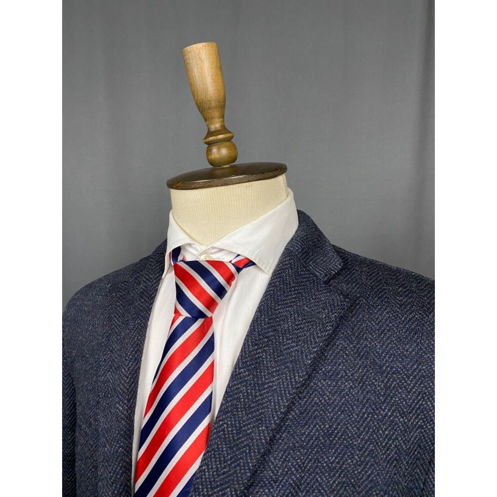 Boglioli MINT! Boglioli Dover Herringbone Men's Blue Wool Blazer Spor Size 54R - 5 Thumbnail