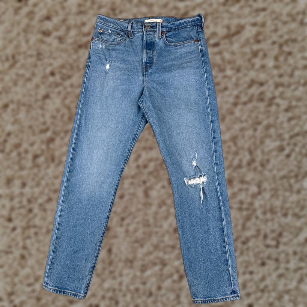 Levi's Levis Jeans Womens 28 Blue Denim Distressed Wedgie Cotton Mid 28x27 Size 28" / US 6 / IT 42 - 1 Thumbnail