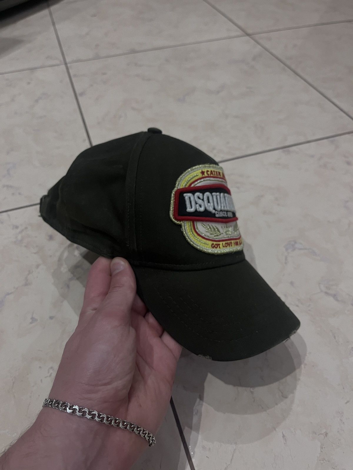Dsquared2 Dsquared2 “Caten Bros” Dark Khaki Cap – Classic Patch, Size ONE SIZE - 2 Thumbnail