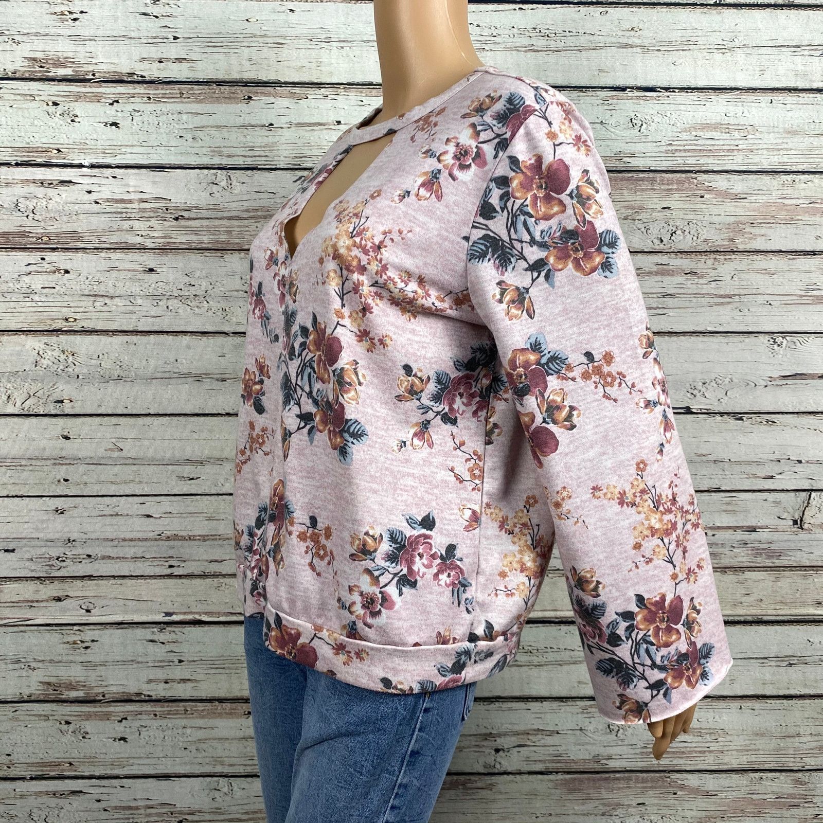 Other Gypsies & Moondust Floral Cutout V Neck Top Large Size L / US 10 / IT 46 - 7 Thumbnail