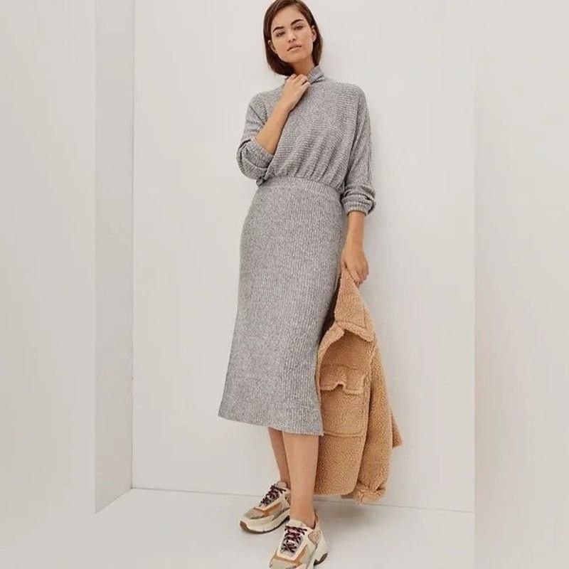 Saturday Sunday Anthropologie “Mariah” Ribbed Midi Dress