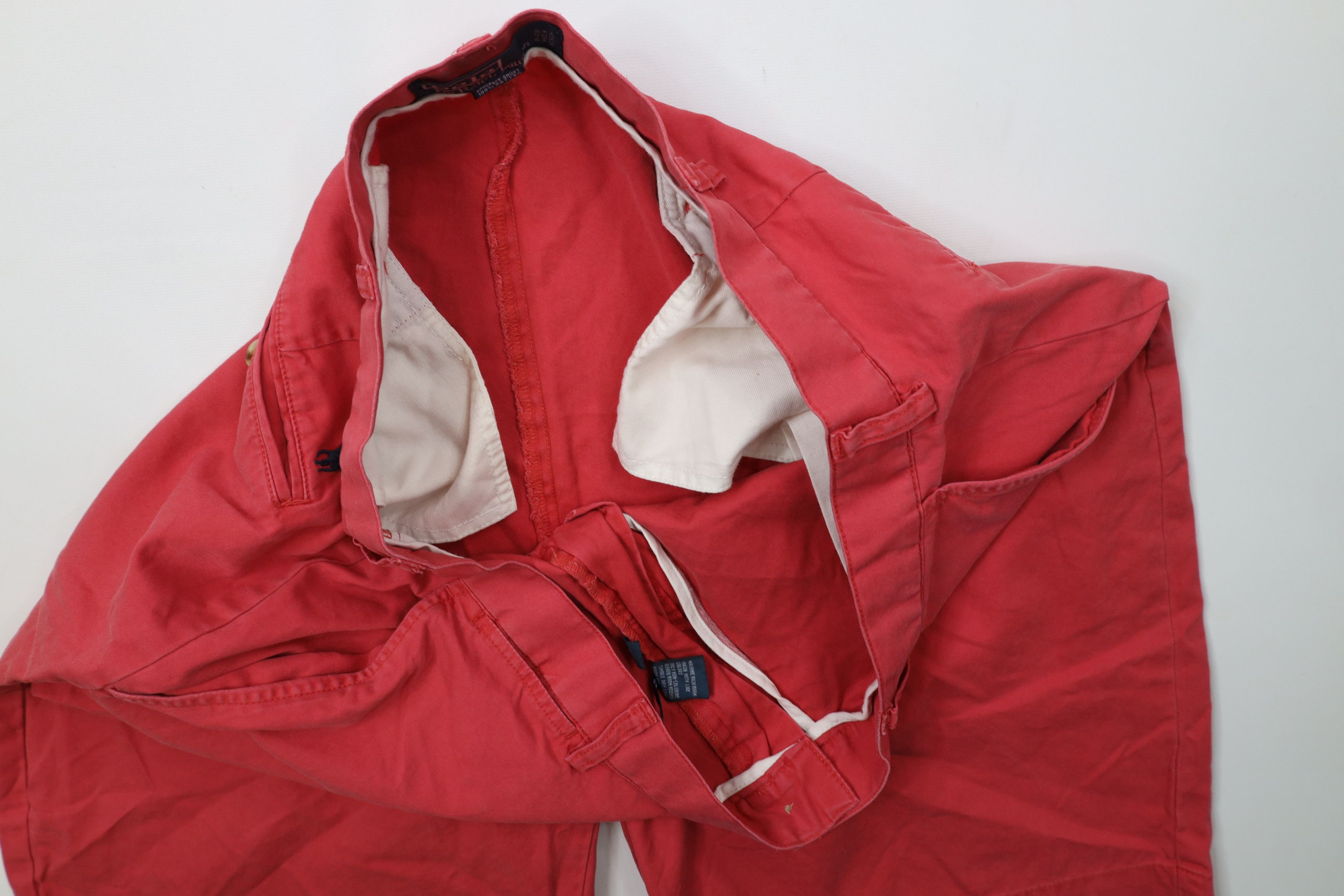 Ralph Lauren × Vintage Vintage 90s Ralph Lauren Above Knee Chino Shorts Red Cotton Size US 38 / EU 54 - 8 Thumbnail