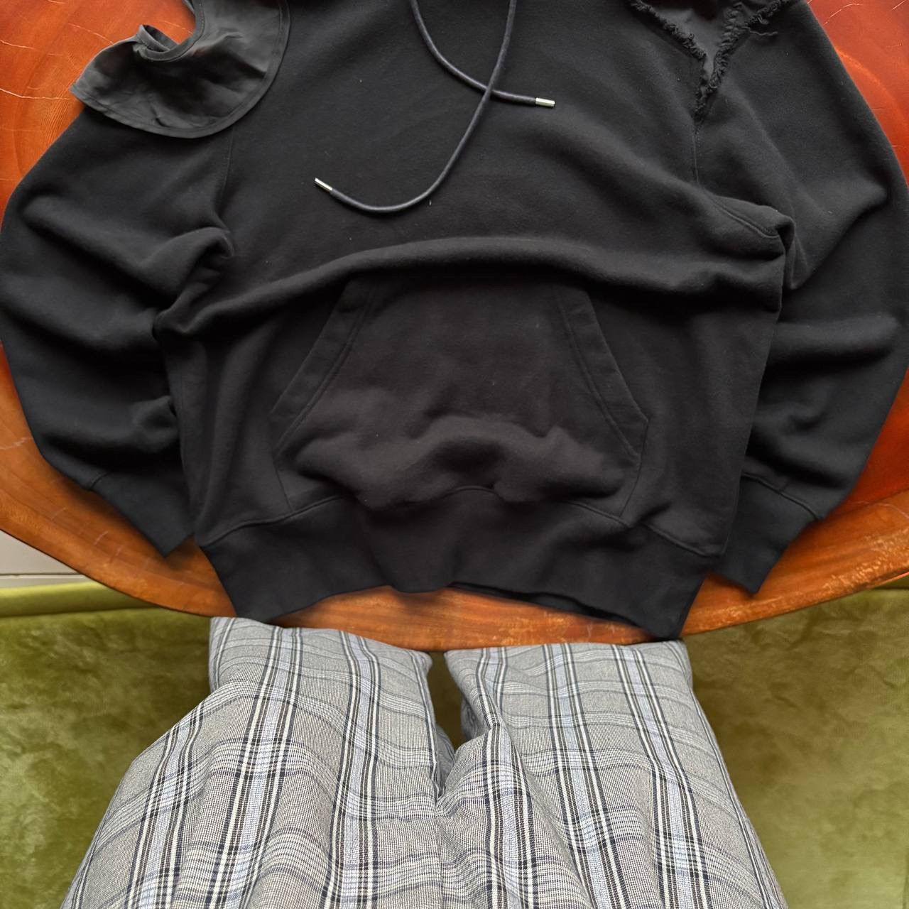Sacai Sacai SS18 3890 Cut Out Shoulder Satin Trim Hoodie Size US S / EU 44-46 / 1 - 4 Thumbnail