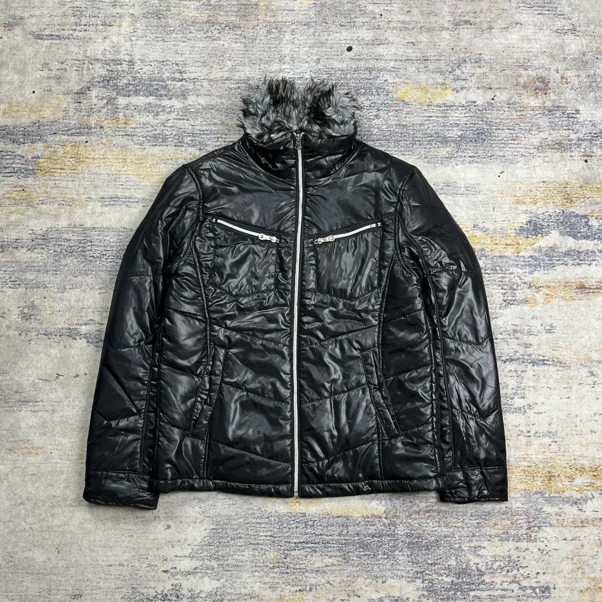 Tornado Mart Mossimo fur collar puffer riders jacket vkei style Size US L / EU 52-54 / 3 - 2 Thumbnail