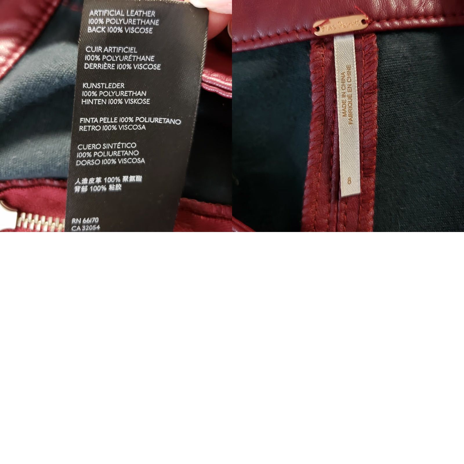 Free People VINTAGE Free People Womens Faux Leather Kaelin Moto Pants Sz 8 Wine High Rise Side Zip Size 30" / US 8 / IT 44 - 8 Thumbnail
