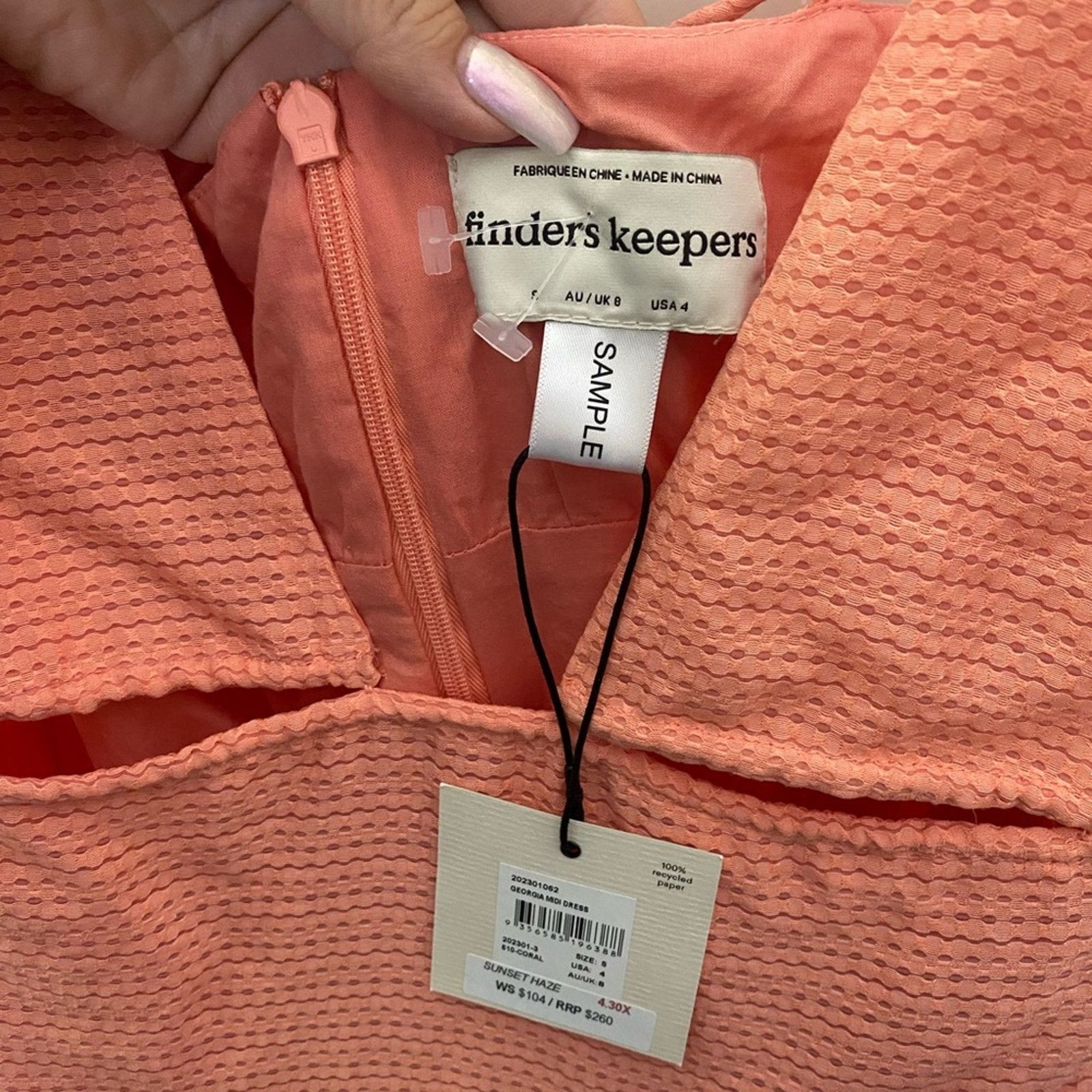 REVOLVE FINDERS KEEPERS GEORGIA MIDI DRESS CORAL 4 Size S / US 4 / IT 40 - 5 Thumbnail