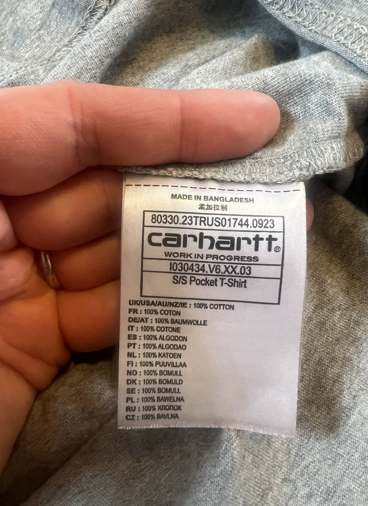 Carhartt Wip CARHARTT WIP - heather grey short sleeve pocket tee t-shirt Size US XXL / EU 58 / 5 - 4 Thumbnail