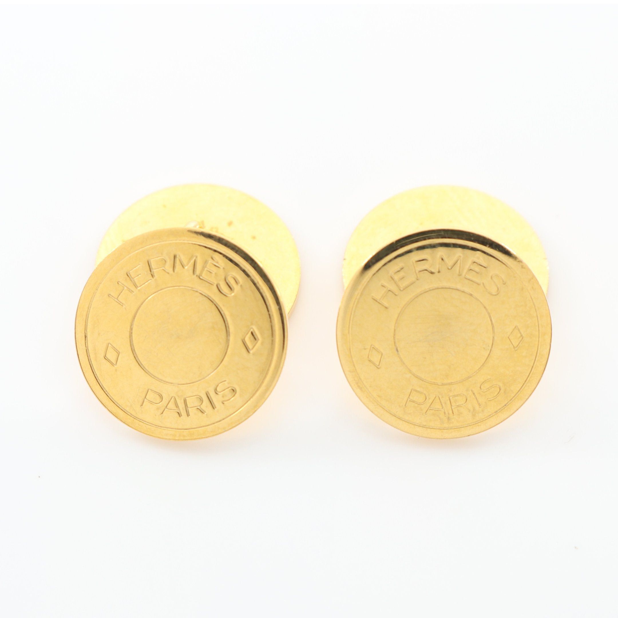 Hermes Hermes Serie Cufflink Gp Gold Size ONE SIZE - 1 Thumbnail