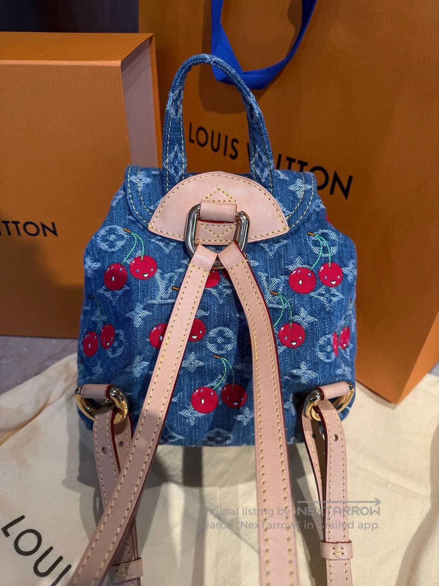 Takashi Murakami LV x Murakami Cherry Denim Backpack. Size ONE SIZE - 3 Thumbnail