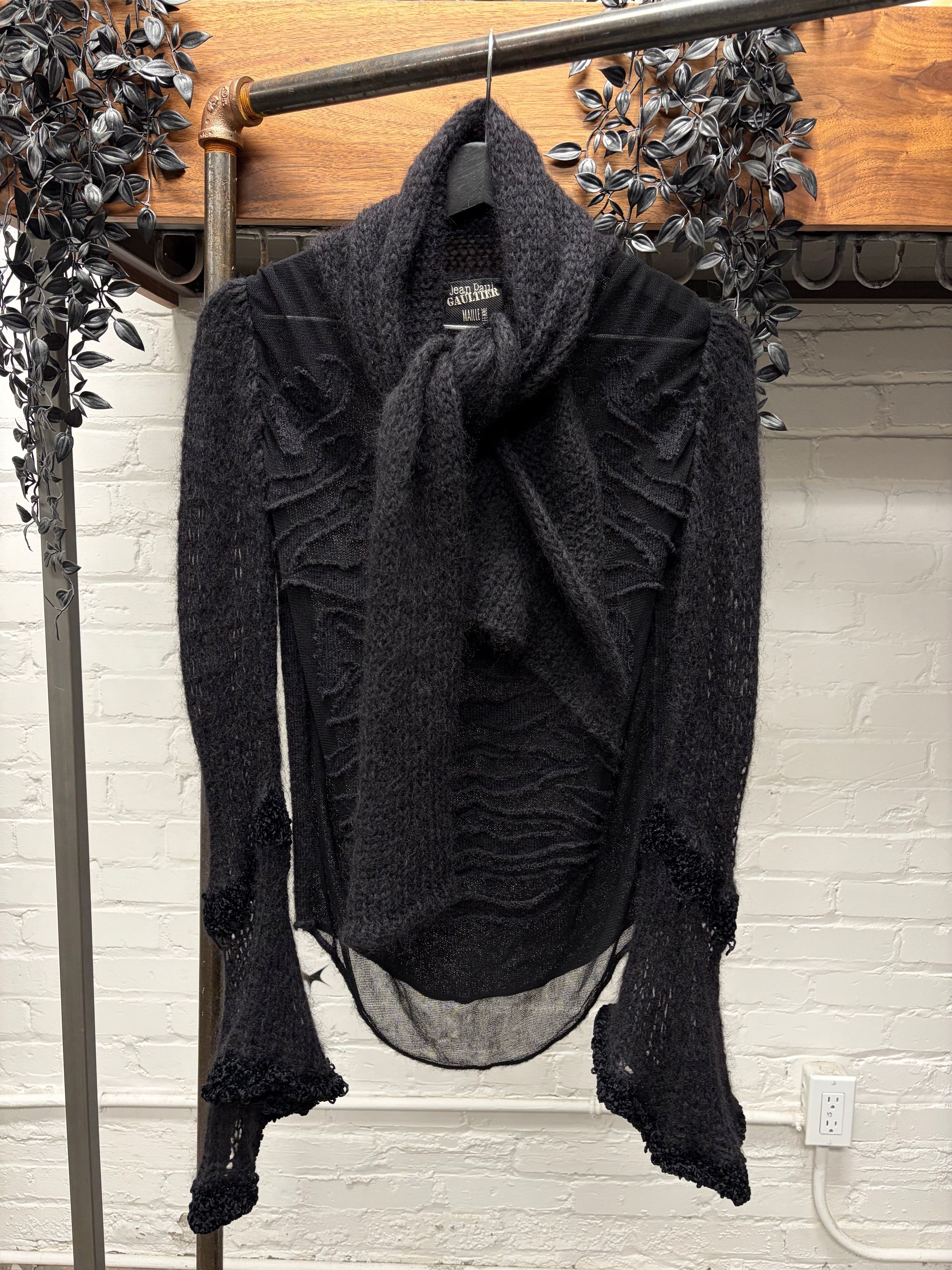 Other AW2007 Jean Paul Gaultier ‘Scarf Wrap’ Sheer/Mohair Blend Vampiric Knit Sweater Size XS / US 0-2 / IT 36-38 - 3 Thumbnail
