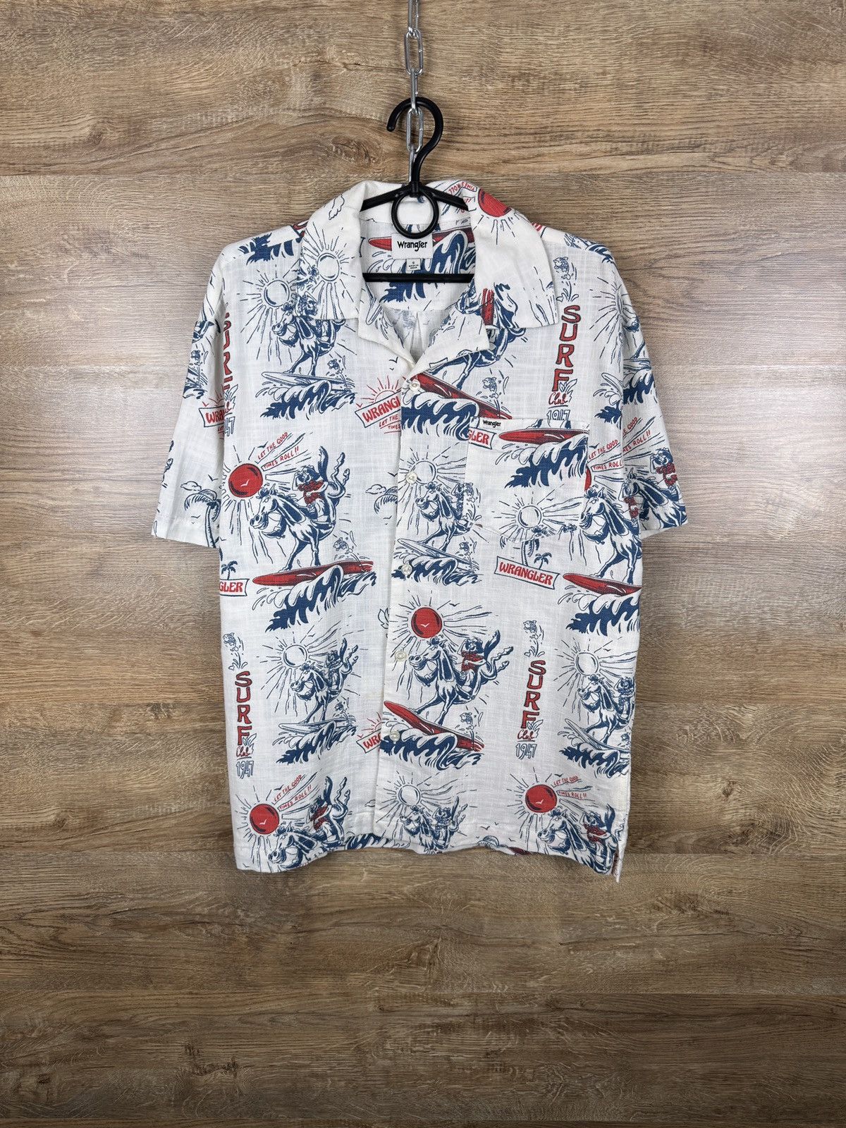 Wrangler Mens Vintage Wrangler Hawaiian shirts crazy monogram tee Size US S / EU 44-46 / 1 - 1 Thumbnail