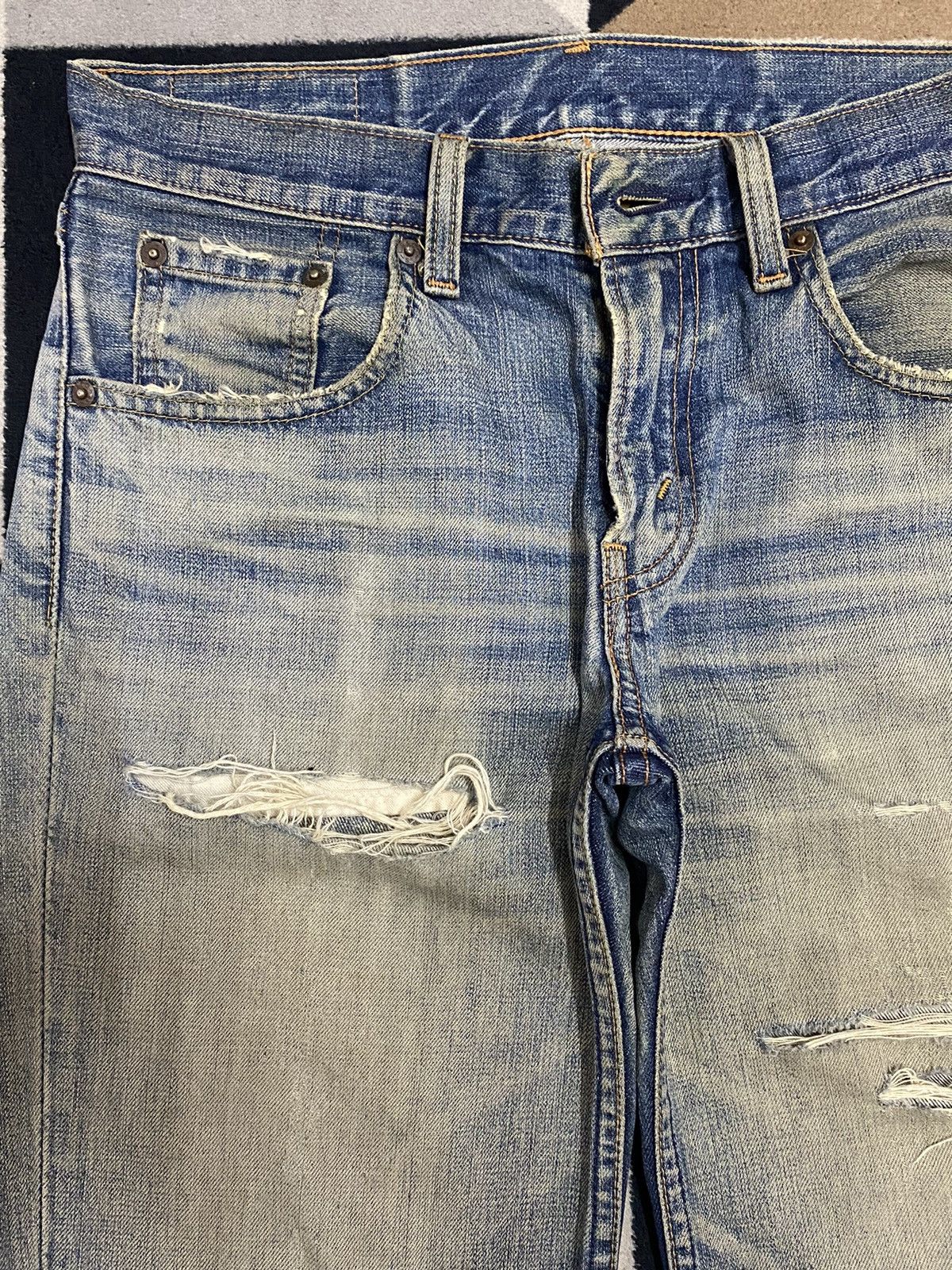 Levi's Vintage Levis 502 Mud Wash Distressed Loose Jeans Size US 31 - 9 Thumbnail