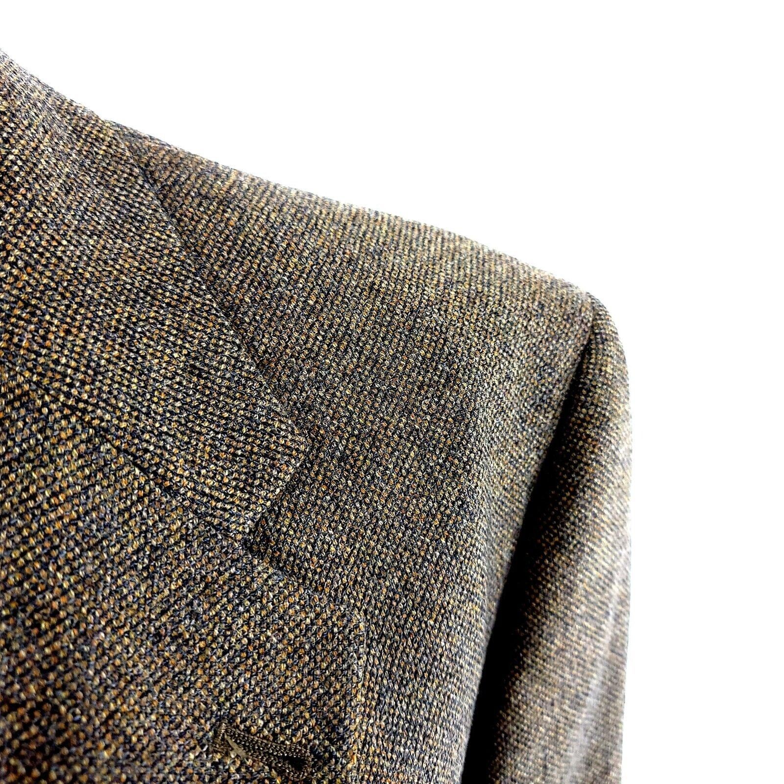 Daniel Cremieux Daniel Cremieux Tweed Wool 2 Button Sport Coat 42L Tan Gray Size 42L - 2 Thumbnail