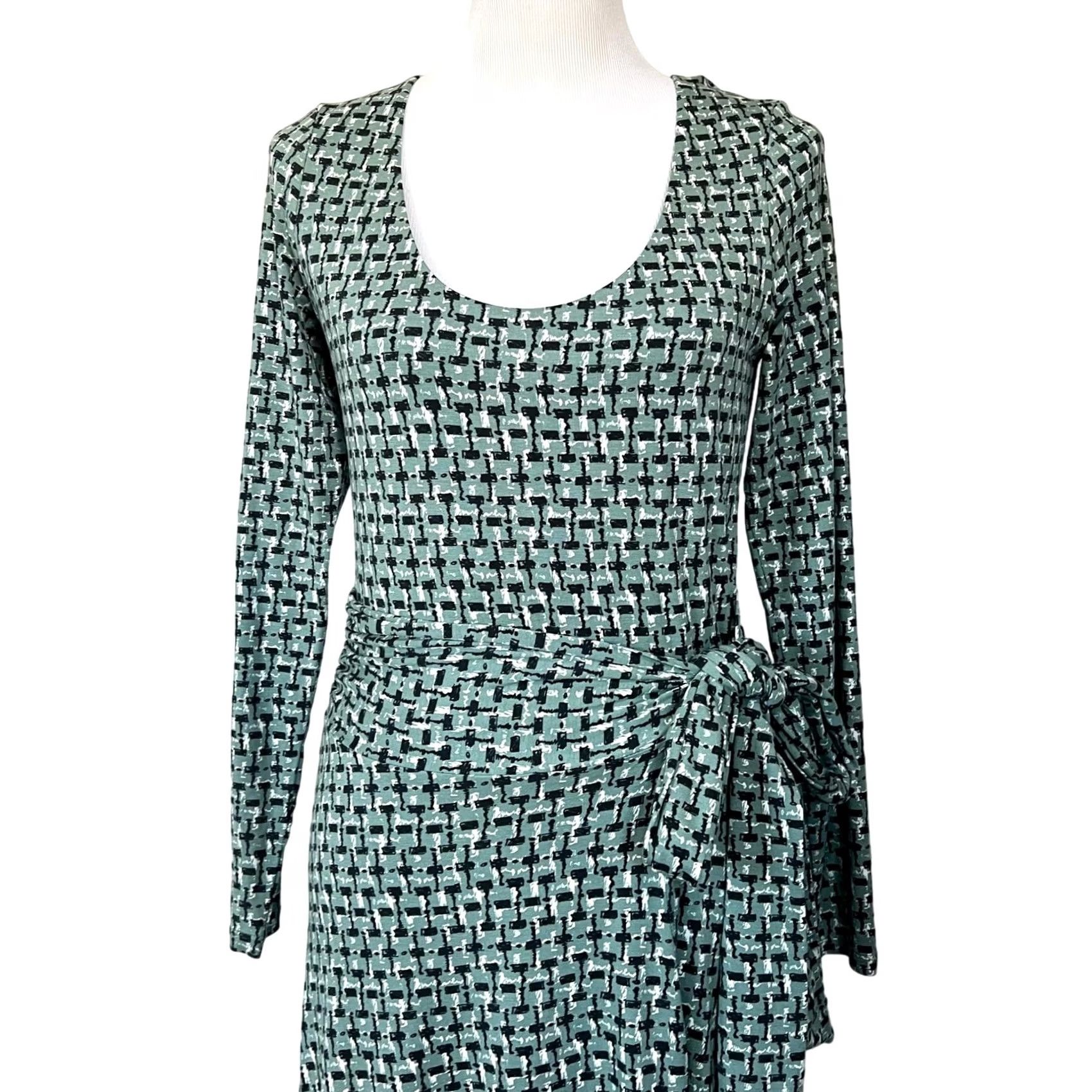 Boden Boden Wrap Dress Stretch Jersey Green Long Sleeve Midi Sylvia Womens US Size 6L Size M / US 6-8 / IT 42-44 - 2 Thumbnail