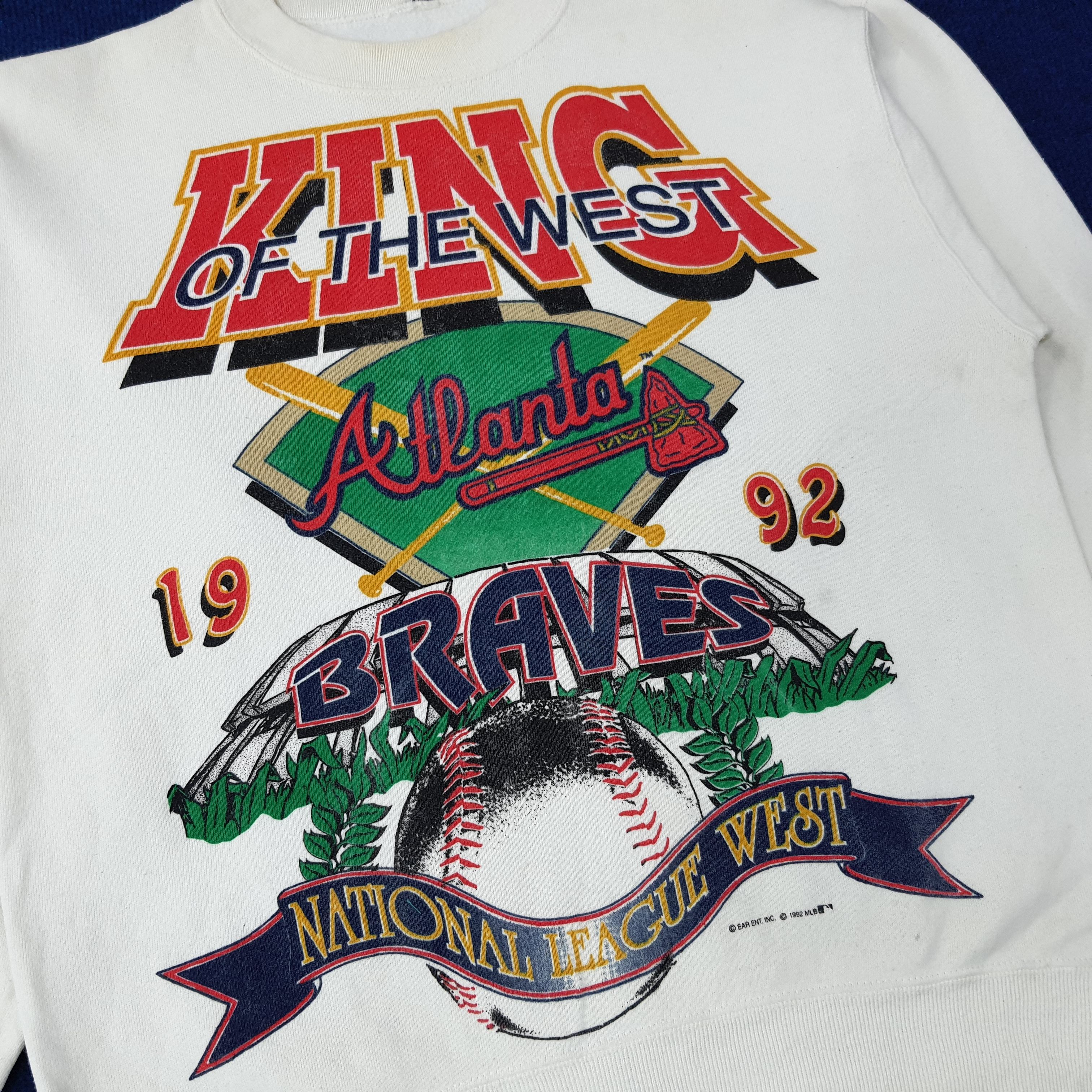 MLB Vintage King of the West Atlanta Braves'90 Sweatshirt C255N7 Size US M / EU 48-50 / 2 - 2 Thumbnail