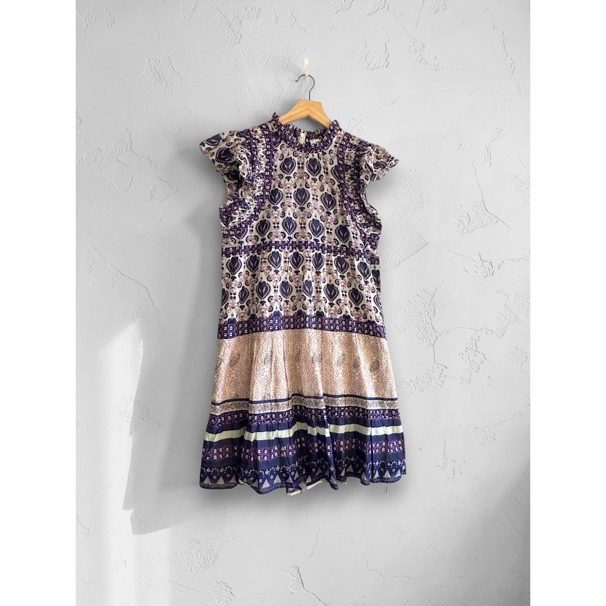 Sea New York Sea New York Violet Border Print Mini Dress S NWT Cotton Size S / US 4 / IT 40 - 1 Thumbnail