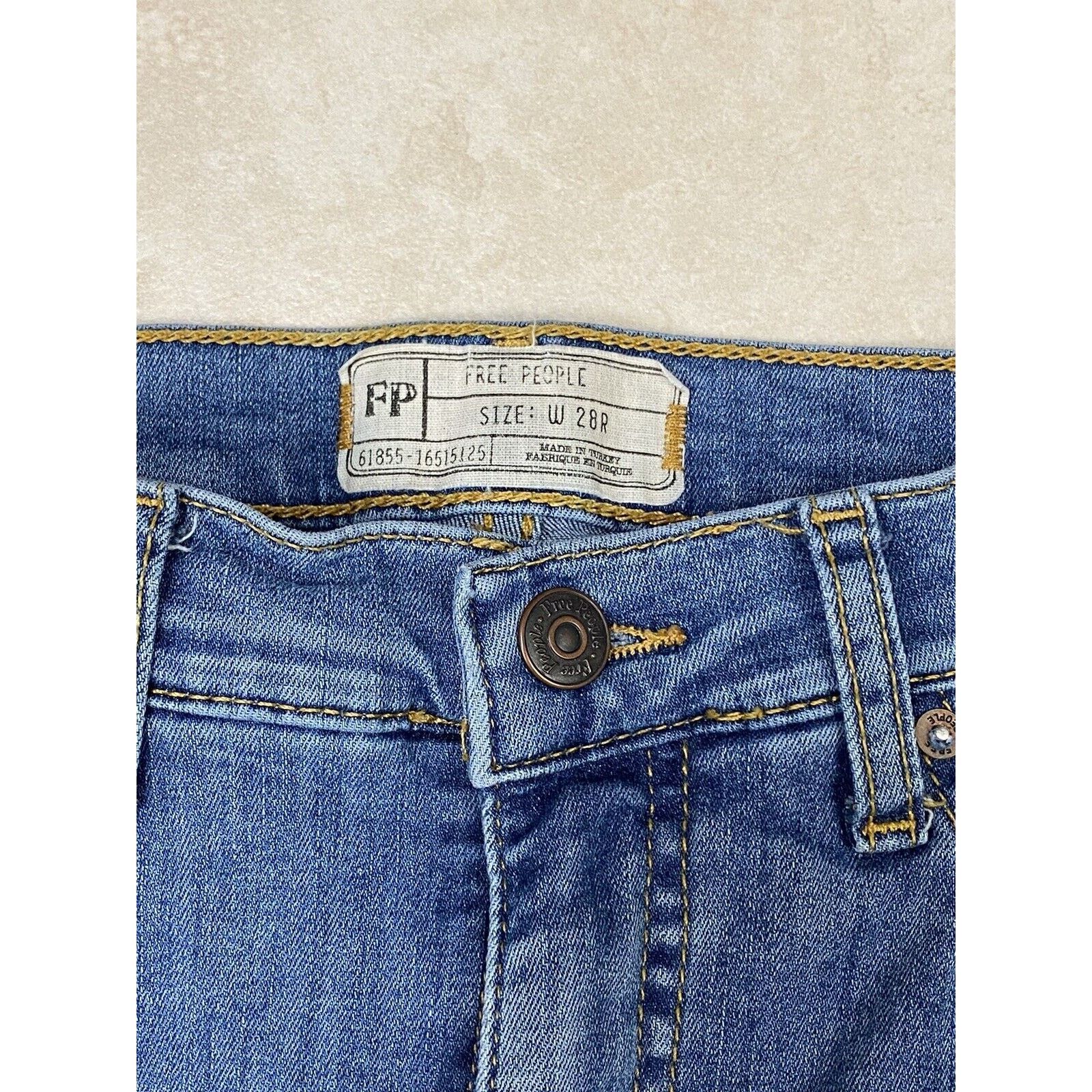 Free People Free People Womens W 28 Distressed Stretch Blue Denim Jeans Size 28" / US 6 / IT 42 - 2 Thumbnail