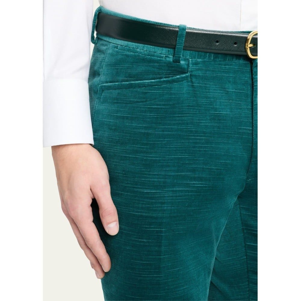 Tom Ford o1loc1c1125 PLPW01 Dyllan Ridged Velvet Pant in Green Size US 38 / EU 54 - 2 Thumbnail