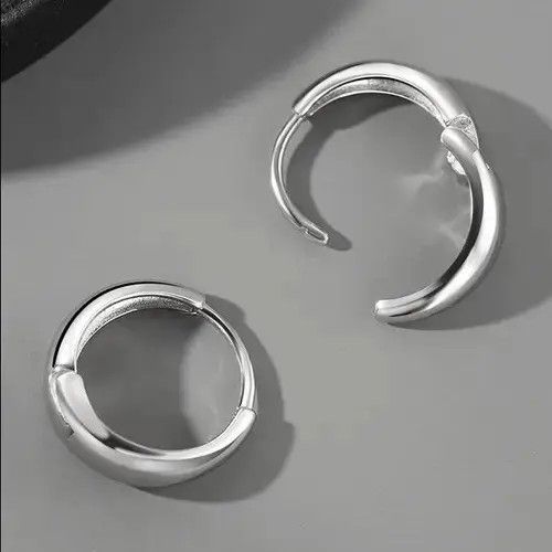 Other 925 Silver Plated Small Hoop Earrings for Men Women Size ONE SIZE - 3 Thumbnail