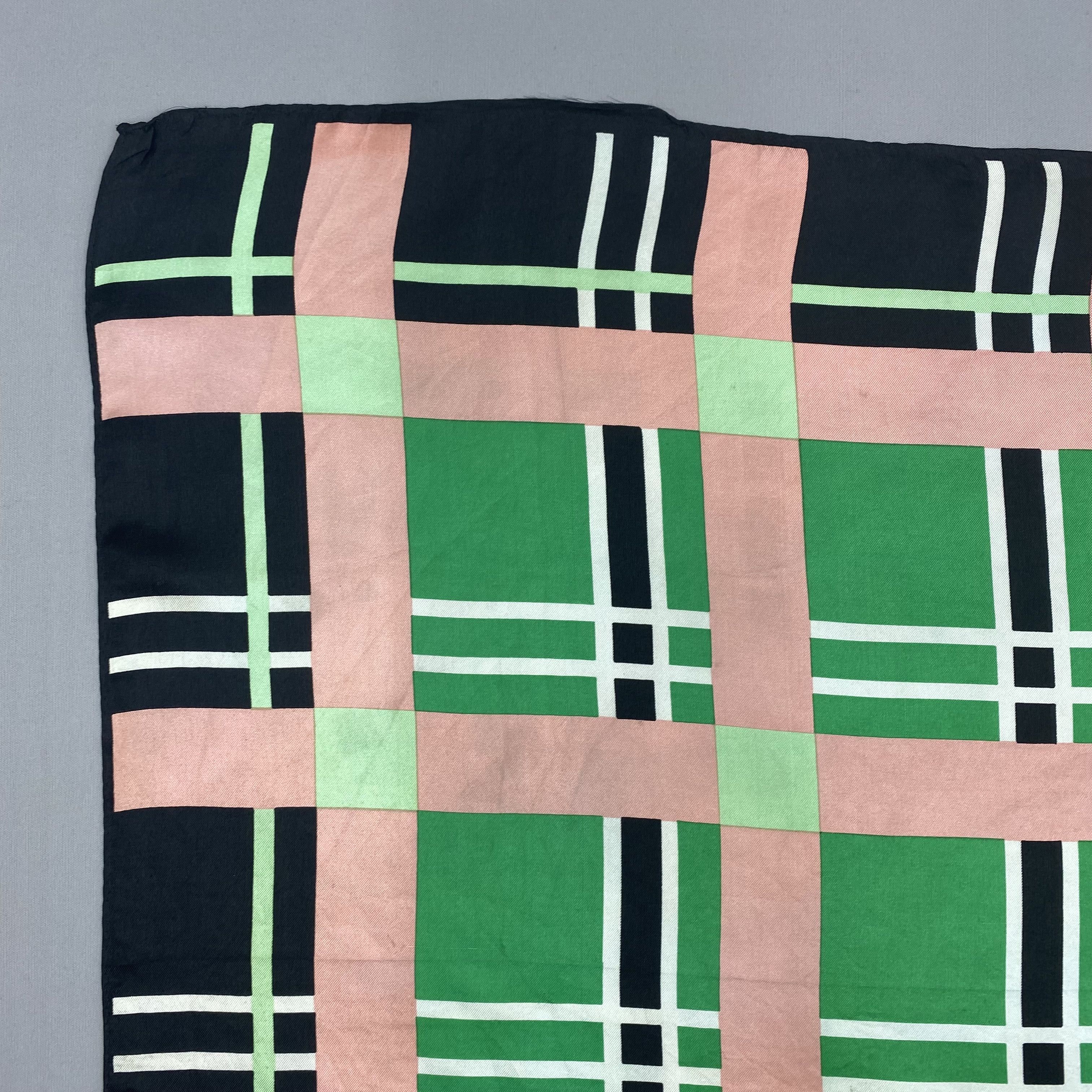 Japanese Brand Vintage Plaid SILK Scarf Twill Stole Wraps Scarves Size ONE SIZE - 7 Thumbnail