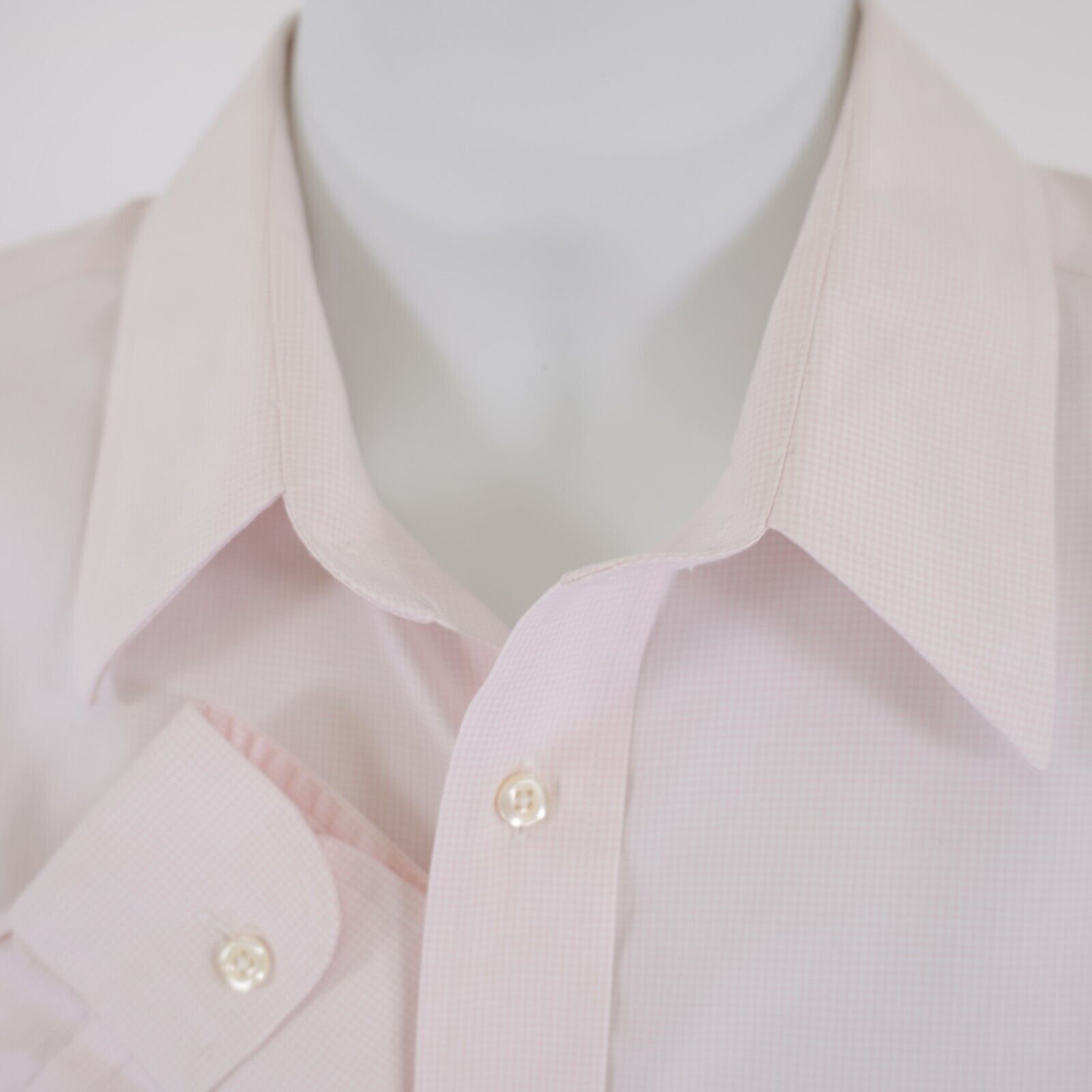 Jos. A. Bank Jos A Bank Stays Cool 16.5-35 Pink Plaid Collared Dress Shir Size US L / EU 52-54 / 3 - 2 Thumbnail
