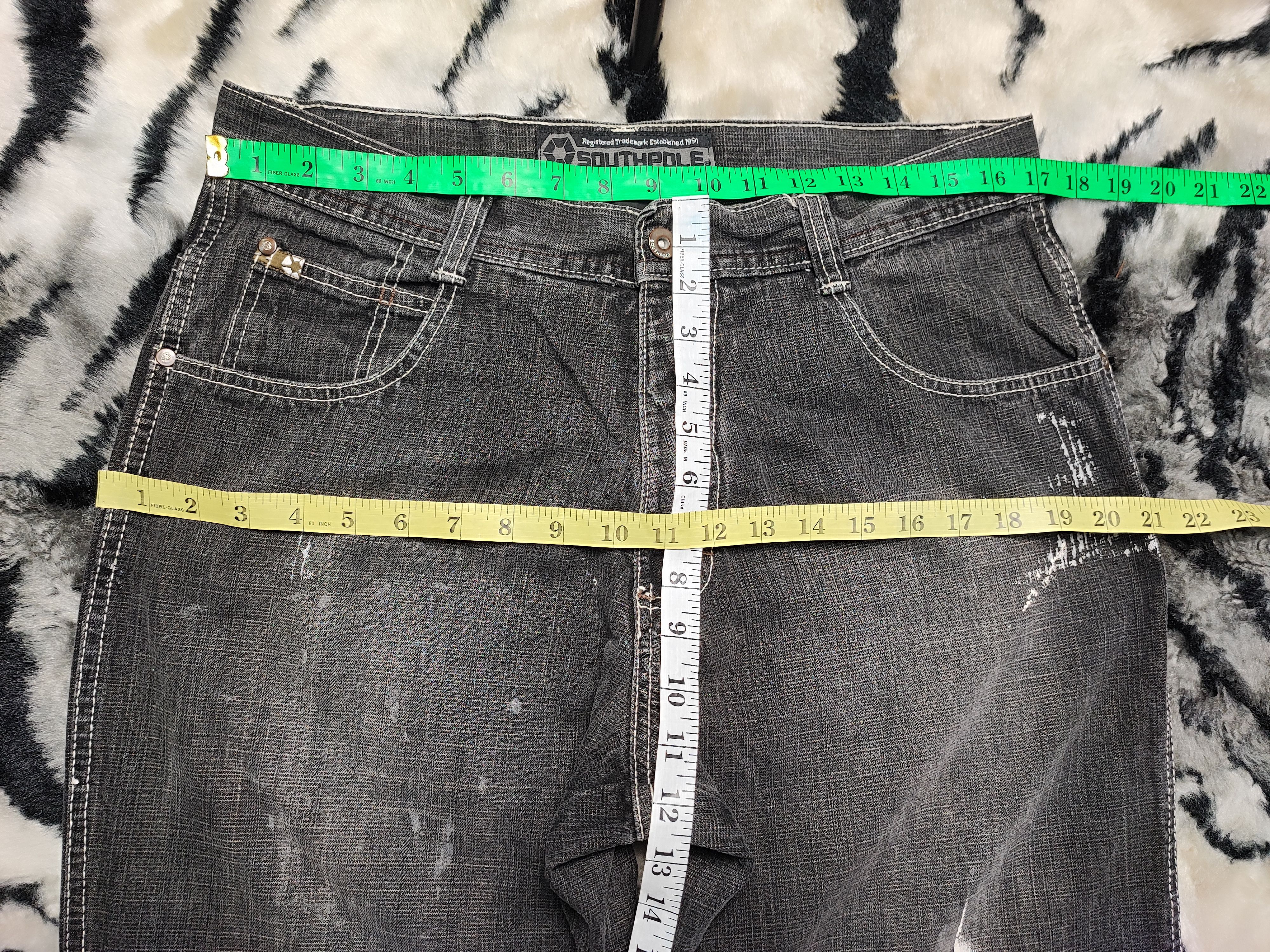 Southpole Crazy Y2K Baggy Southpole Jeans Wide Leg Grunge Skater JNCO Size US 33 - 5 Thumbnail