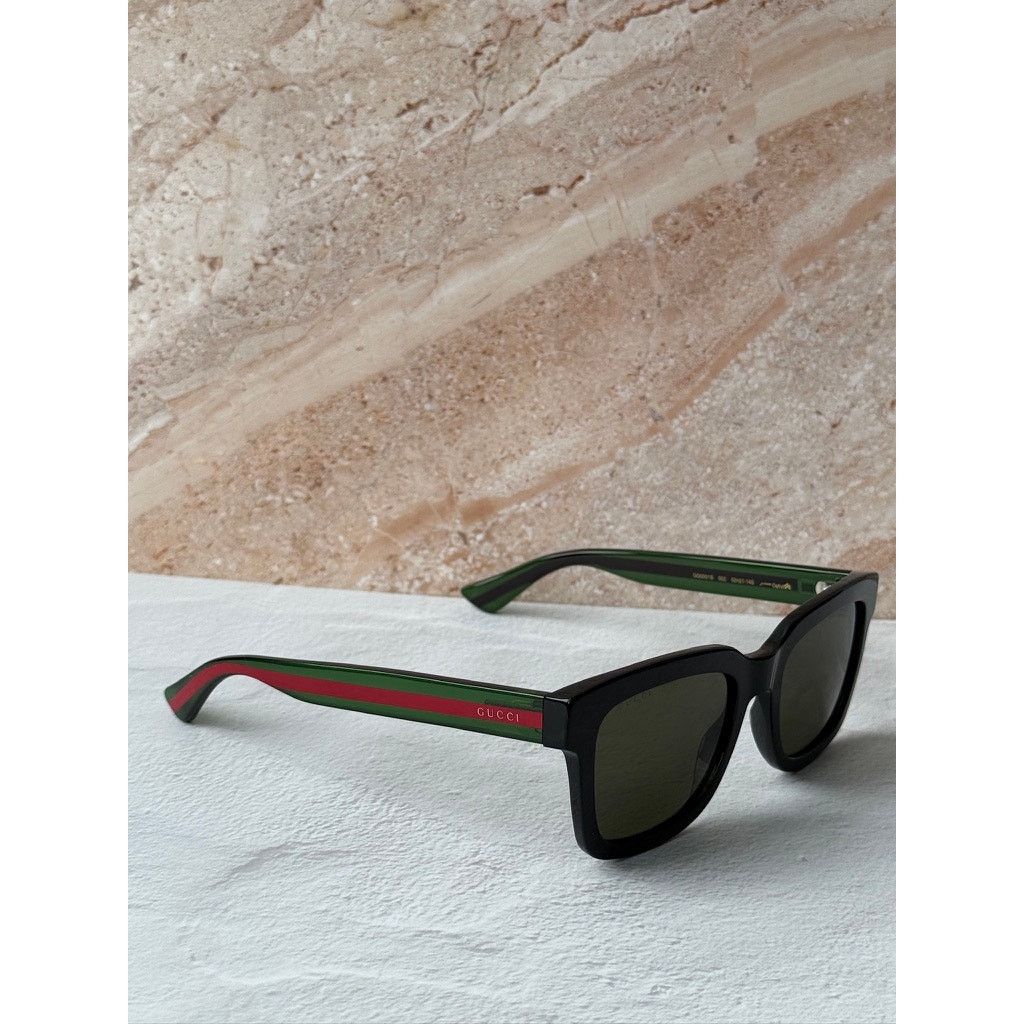 Gucci NEW Gucci GG0001S Black Striped Arm Sunglasses Size ONE SIZE - 3 Thumbnail