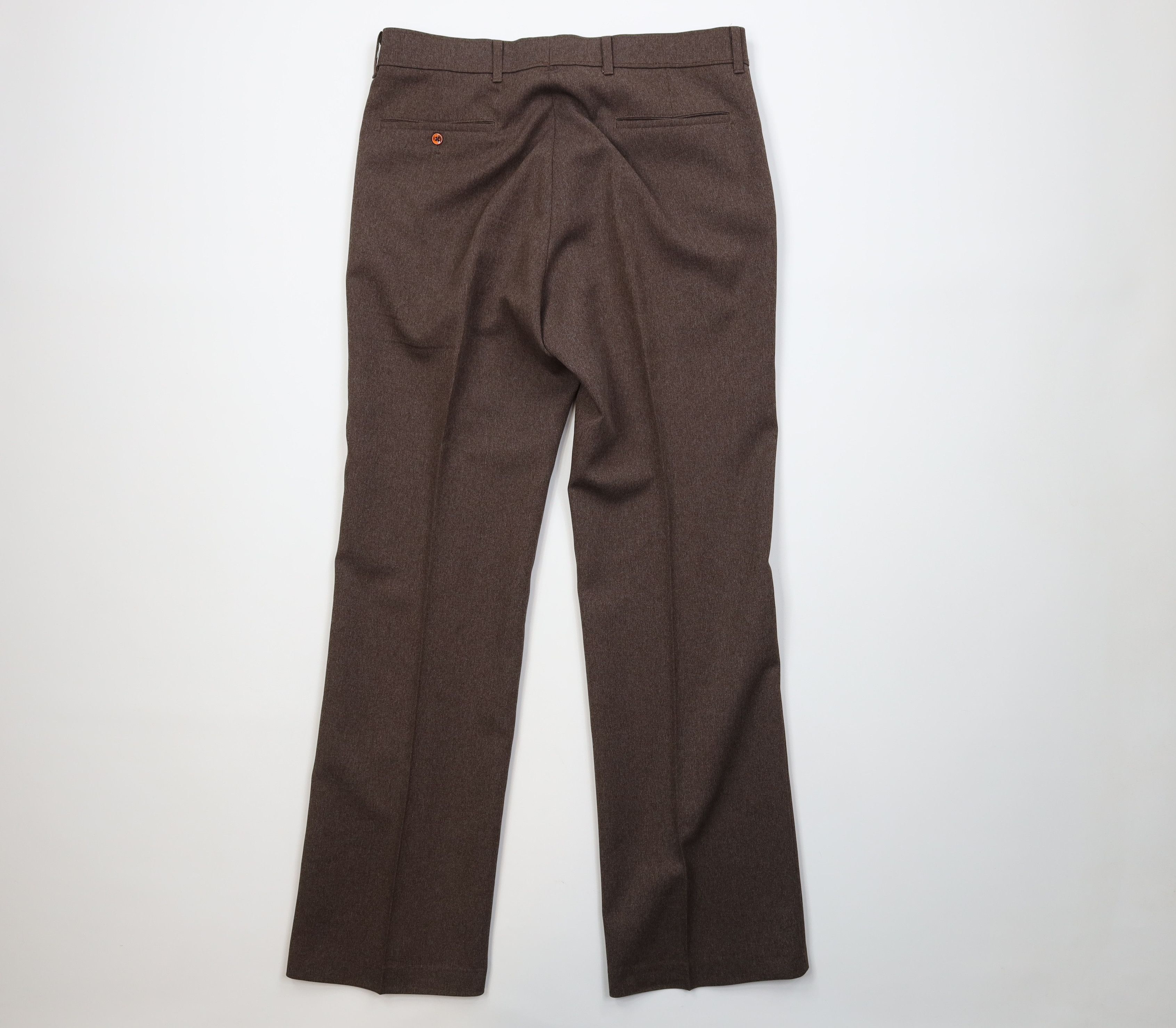 Levi's Vintage 70s Levis Knit Flared Wide Leg Chino Pants Brown USA Size US 32 / EU 48 - 9 Thumbnail