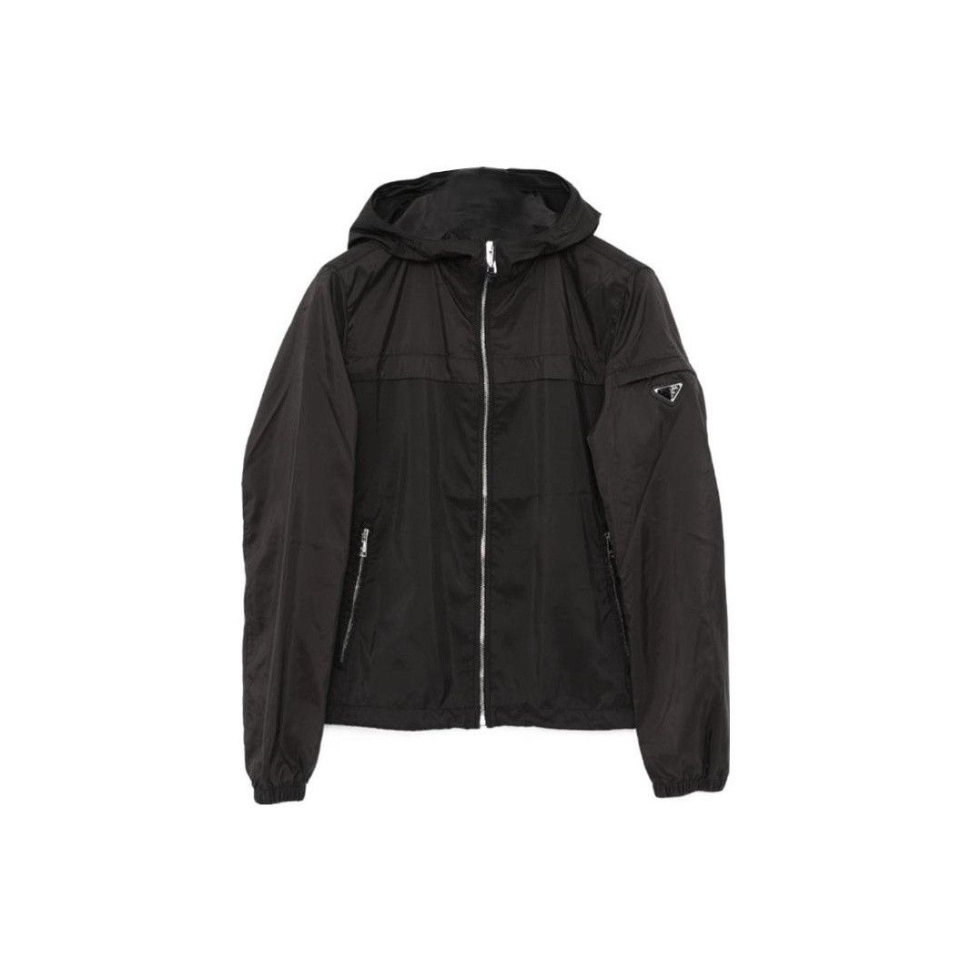 Prada Prada Logo Plaque Zip-Up Hooded Jacket Size L Size US L / EU 52-54 / 3 - 1 Thumbnail