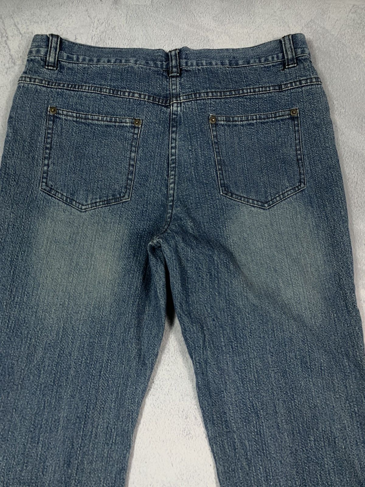 Japanese Brand × Vintage Vintage Y2K Faded Japanese Rhinestones bootcut flared jeans Size 32" / US 10 / IT 46 - 6 Thumbnail